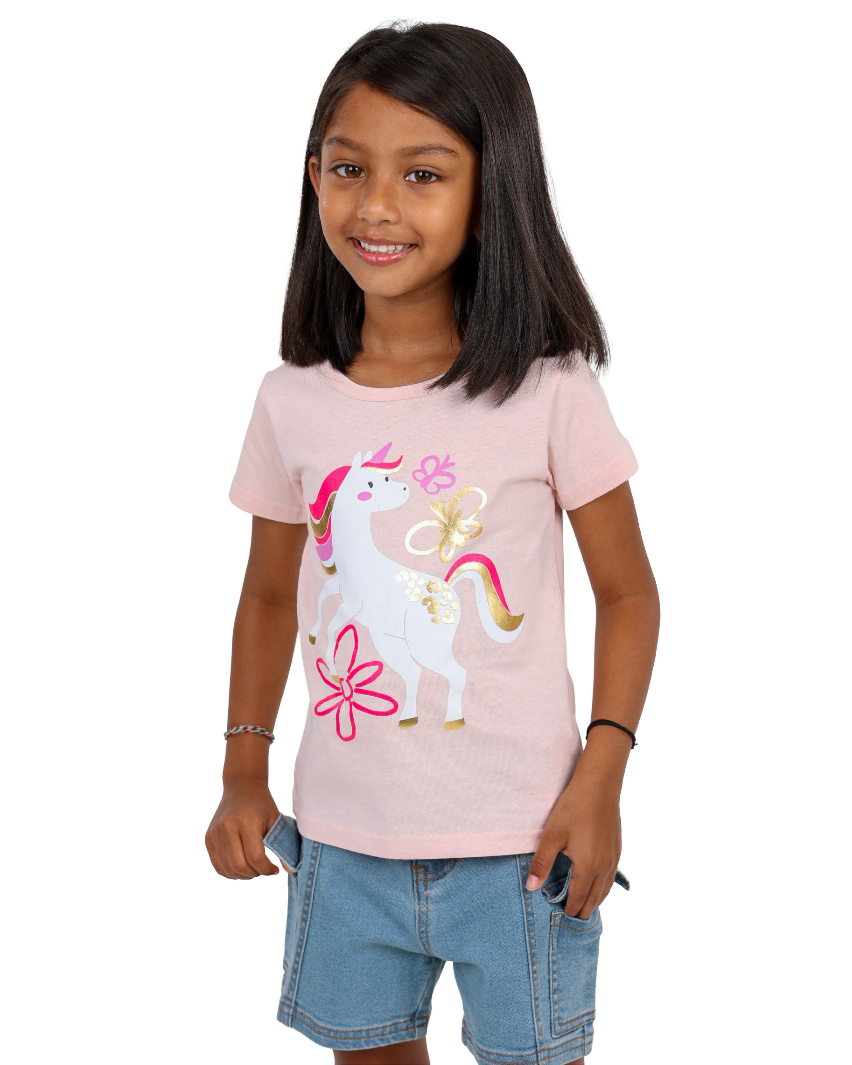 2 Pack Rainbow & Unicorn Short Sleeve T-Shirts