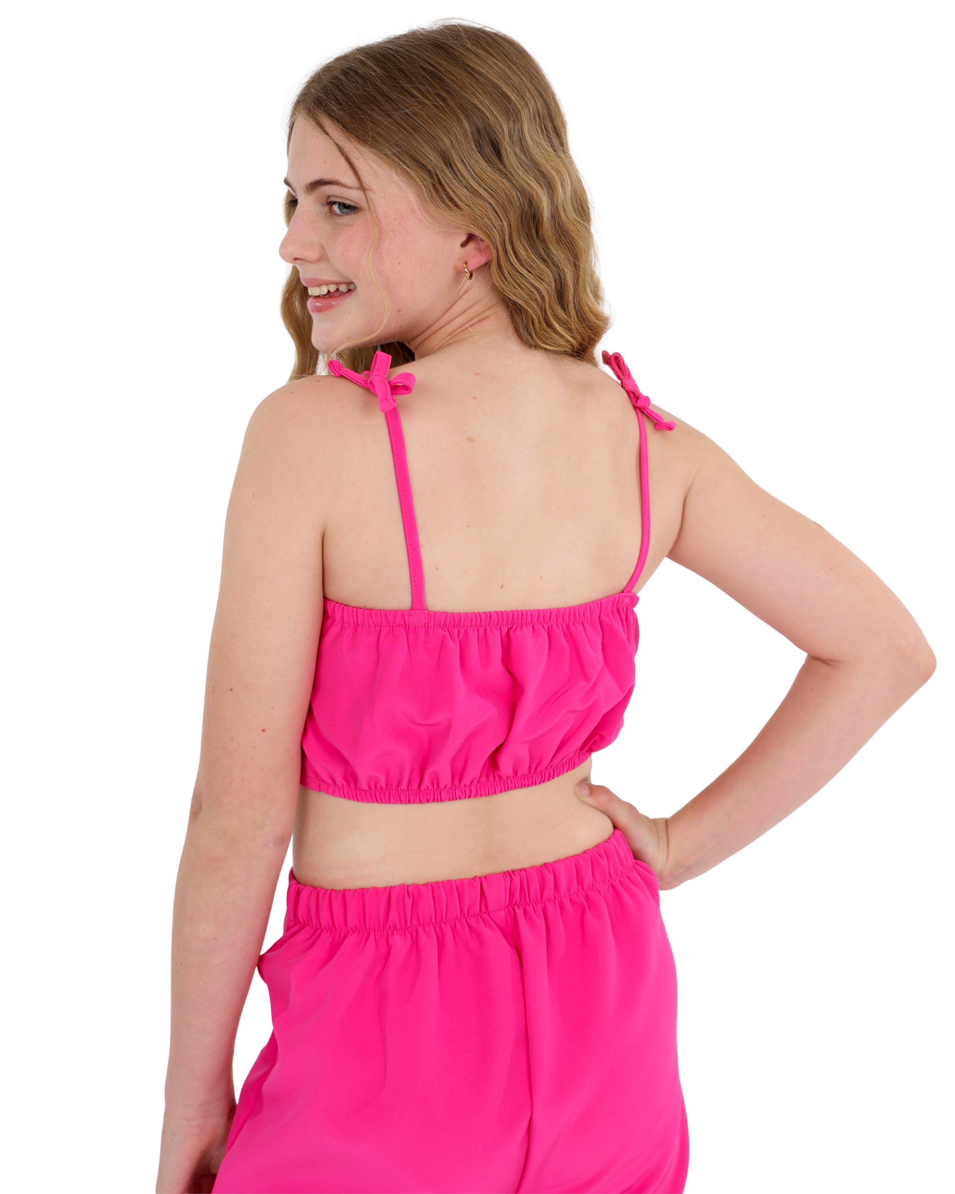 Button Detail Crop Top & Pants Set