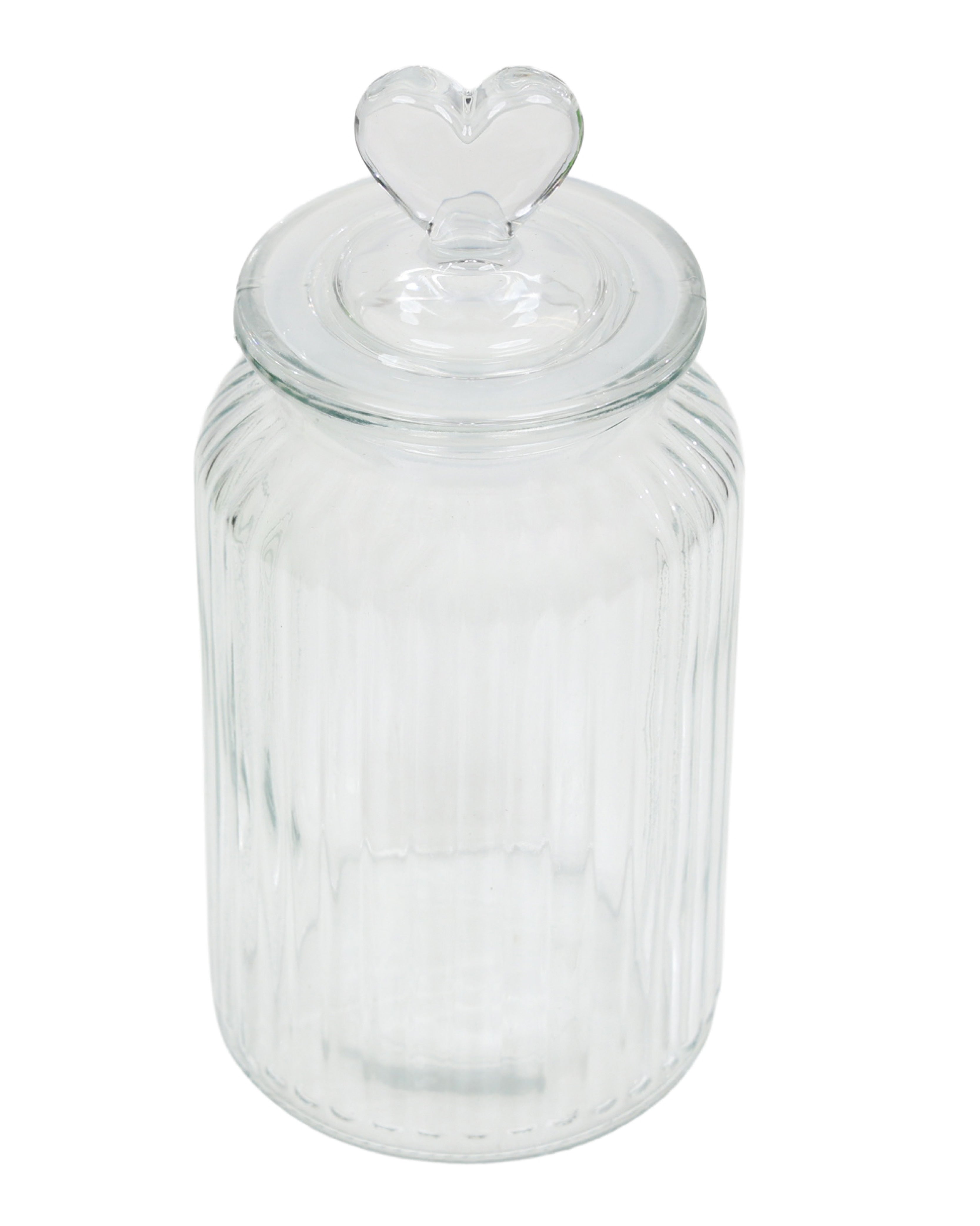 Large Glass Heart Storage Jar 1.2L
