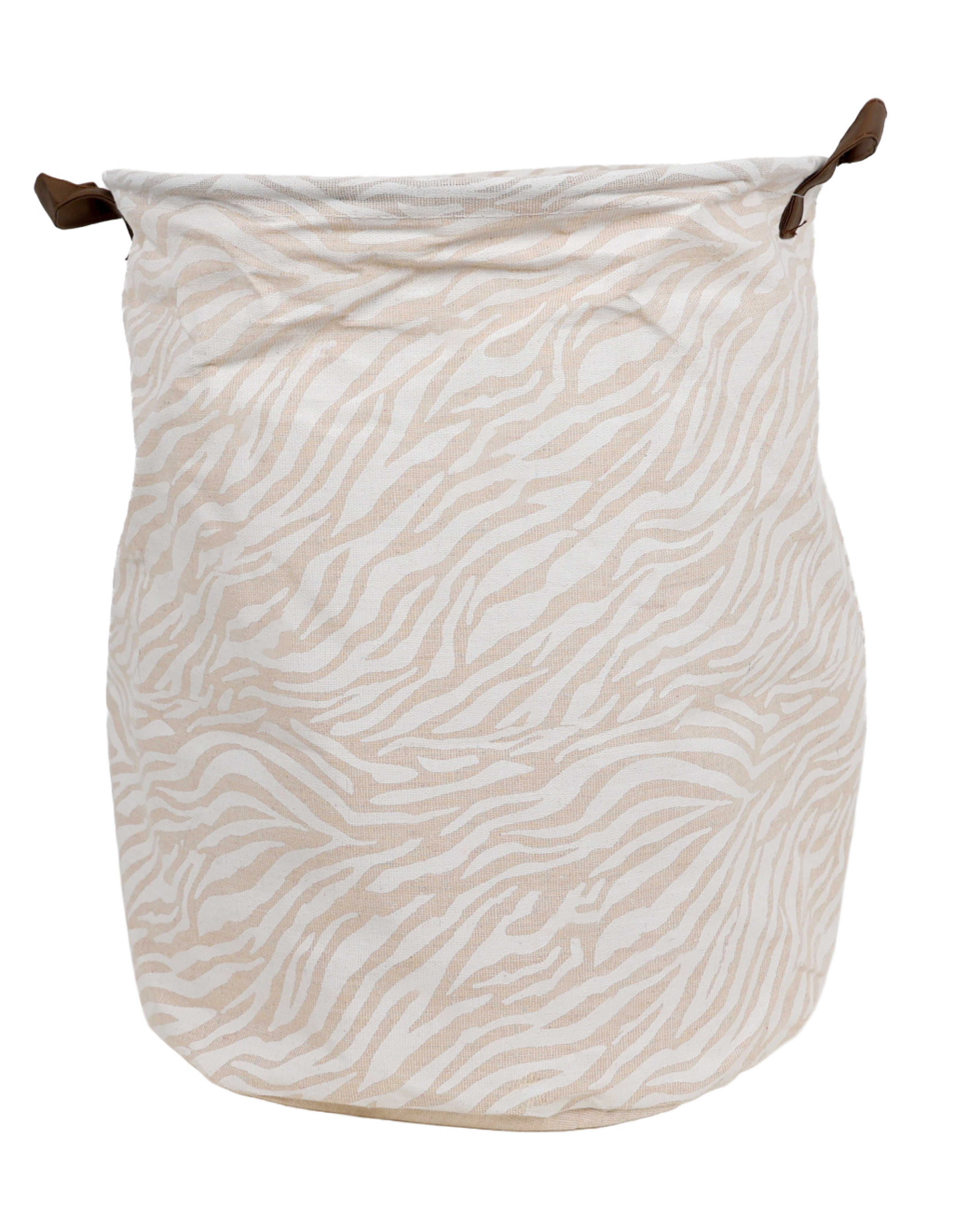 Cream Zebra Print Pop Up Landry Basket