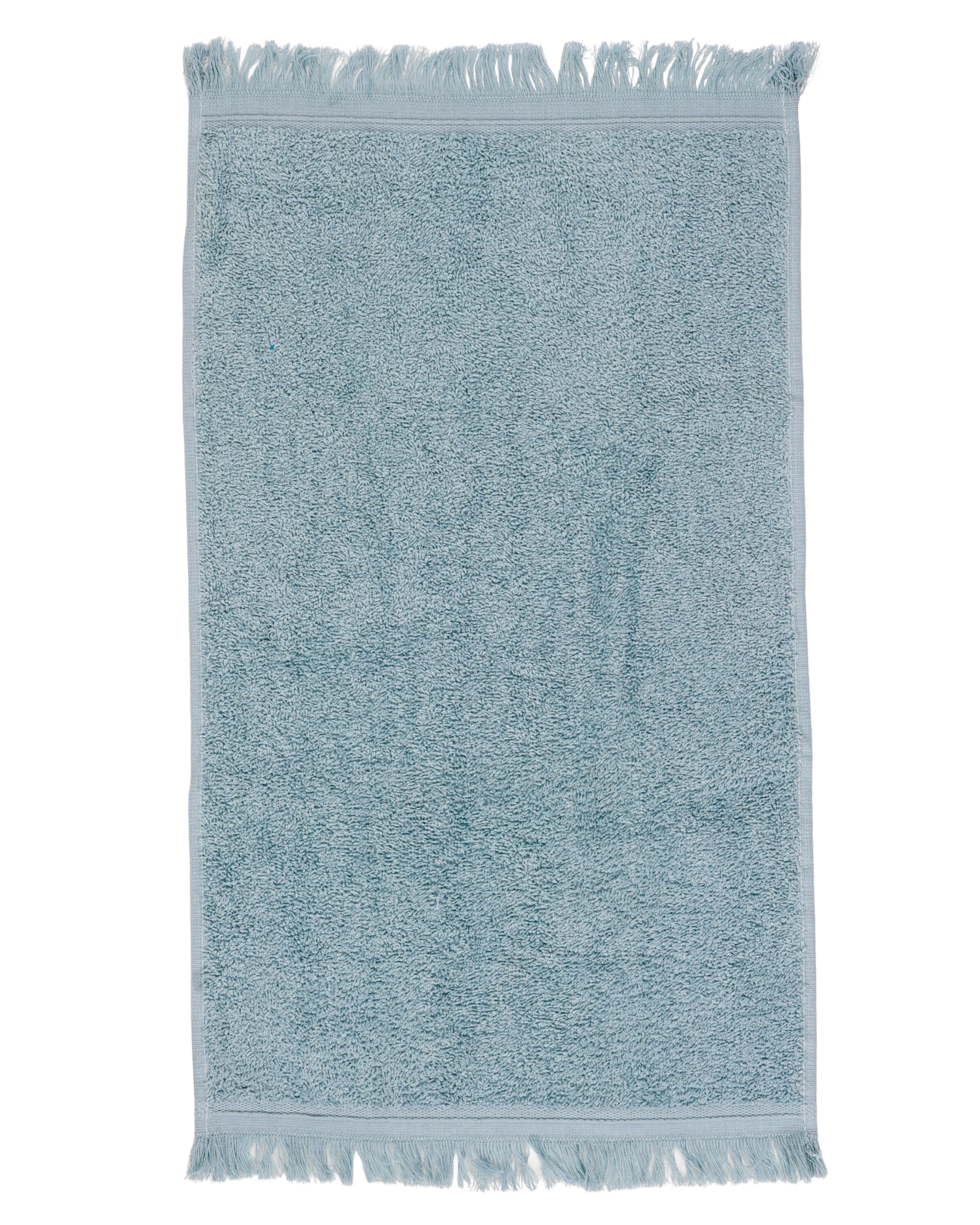 2 Pack Duck Egg and Charcoal Fringed Guest Towels