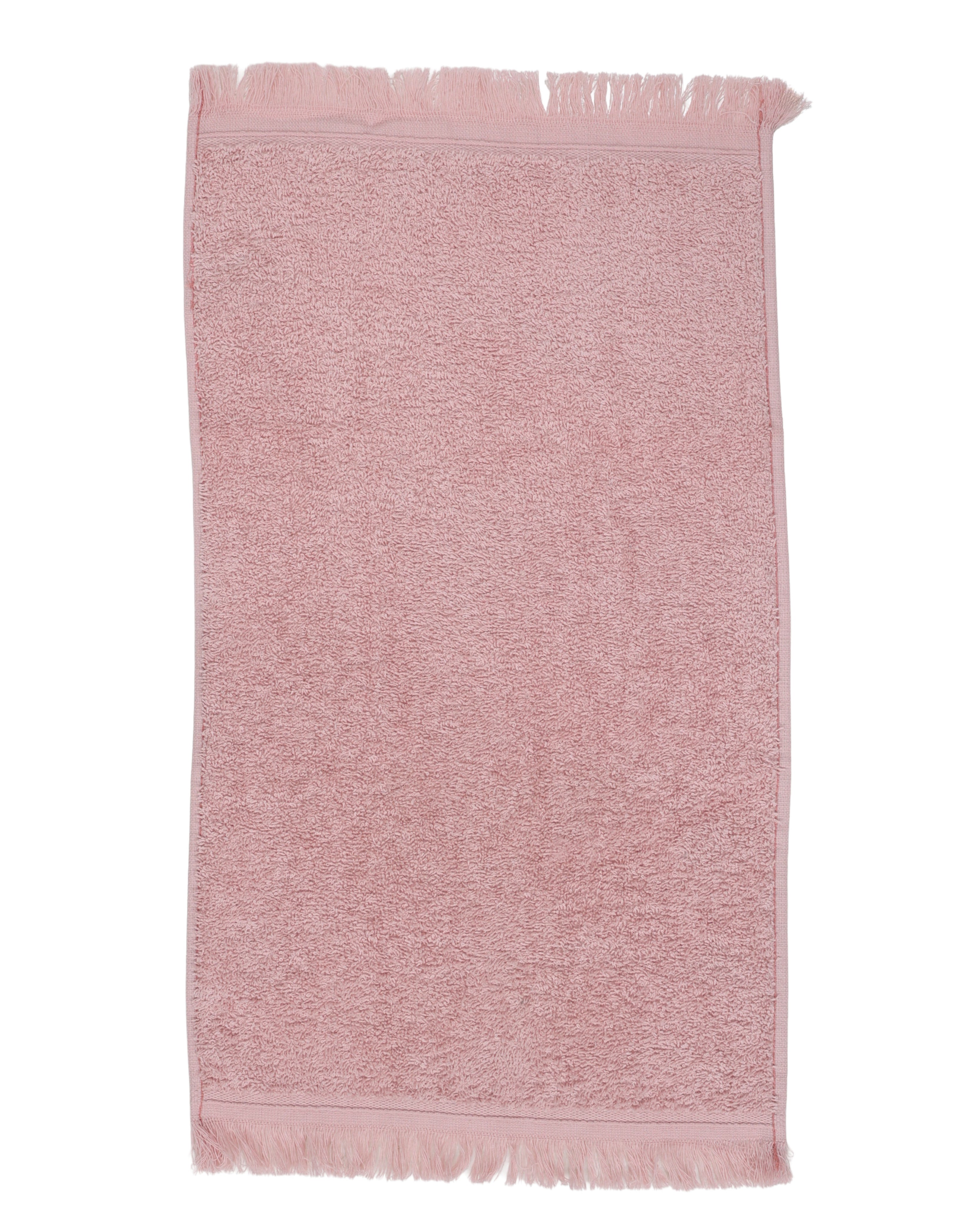 2 Pack Pink & Charcoal Fringed Guest Towels