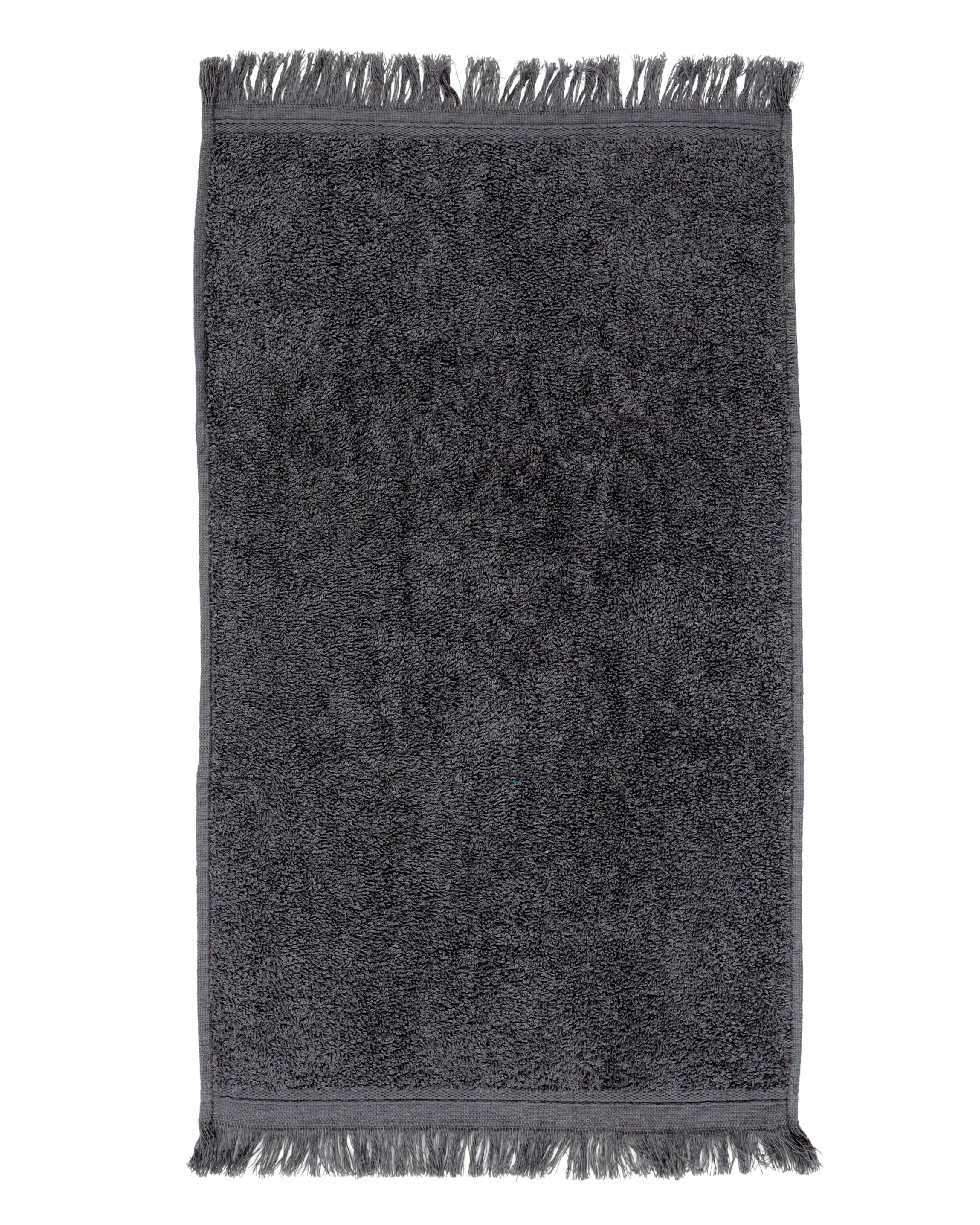 2 Pack Pink & Charcoal Fringed Guest Towels