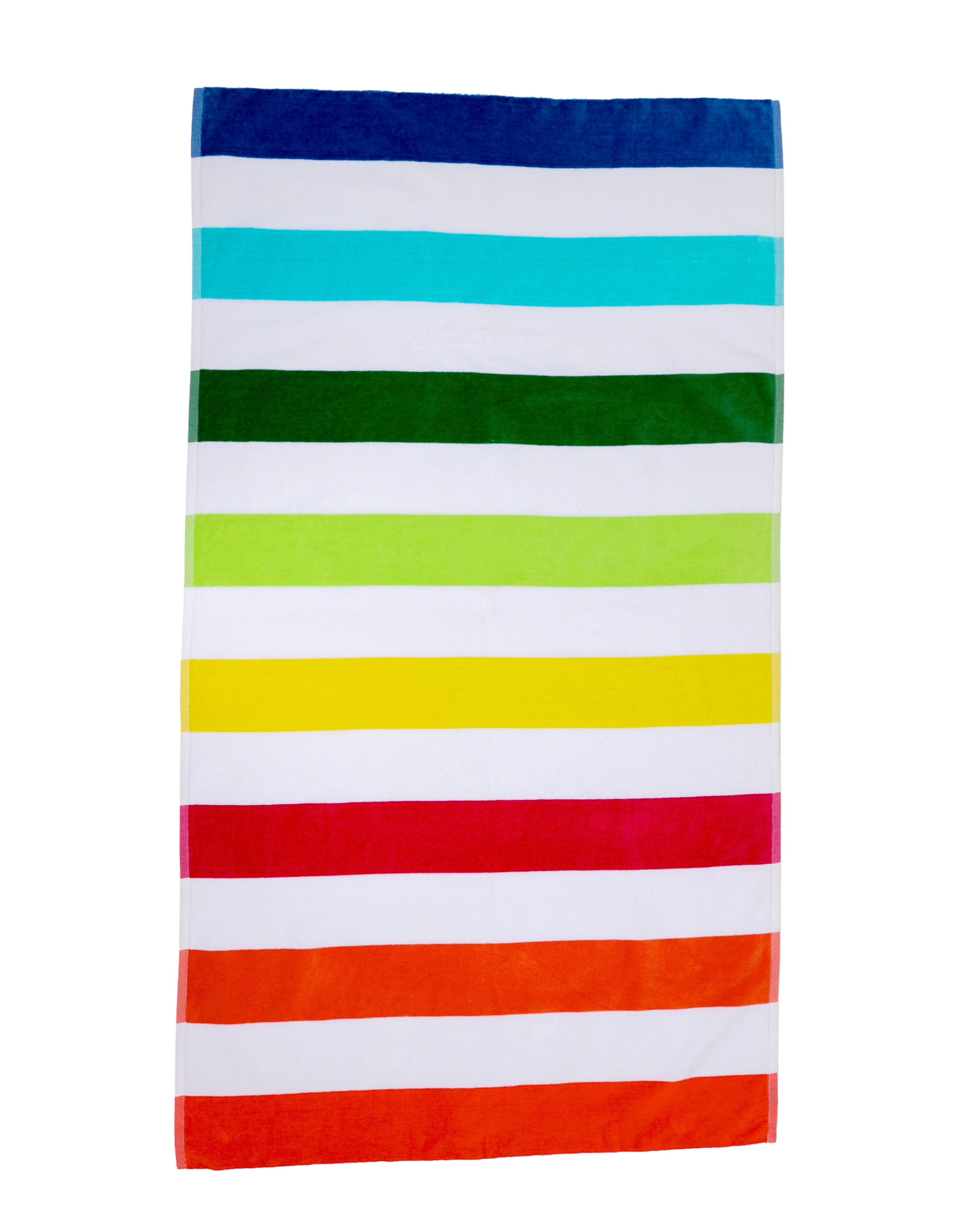 Multi Stripe Velour Beach Towel