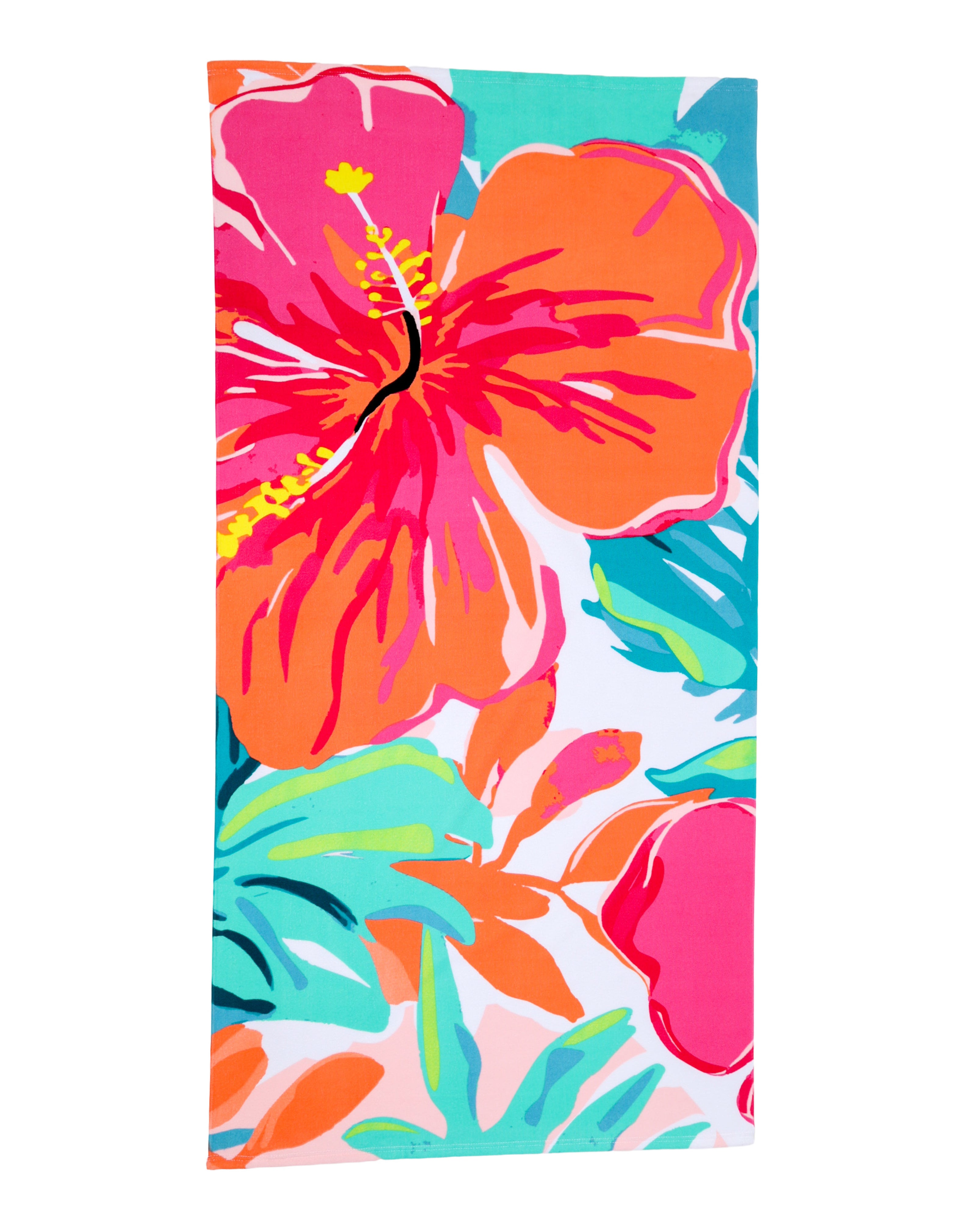 Hibiscus Floral Microfiber Beach Towel