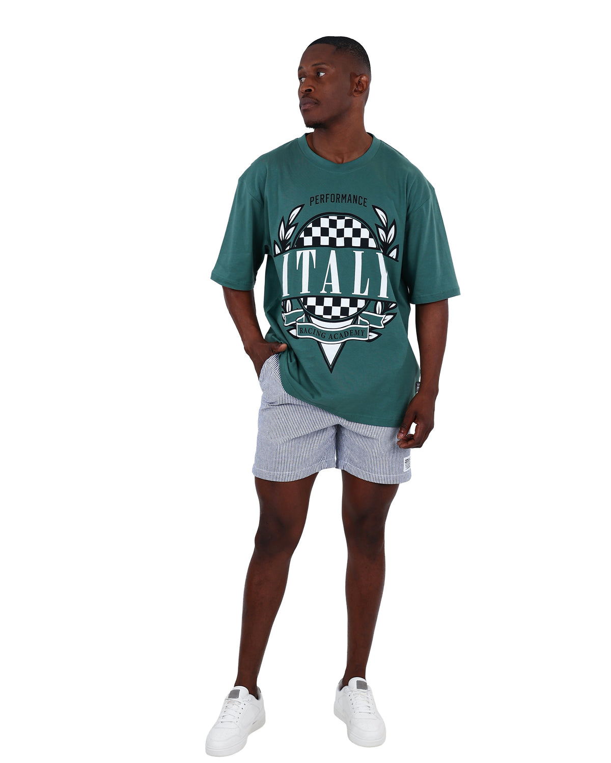Short Sleeve Green Italy Racing Graphic T-Shirt