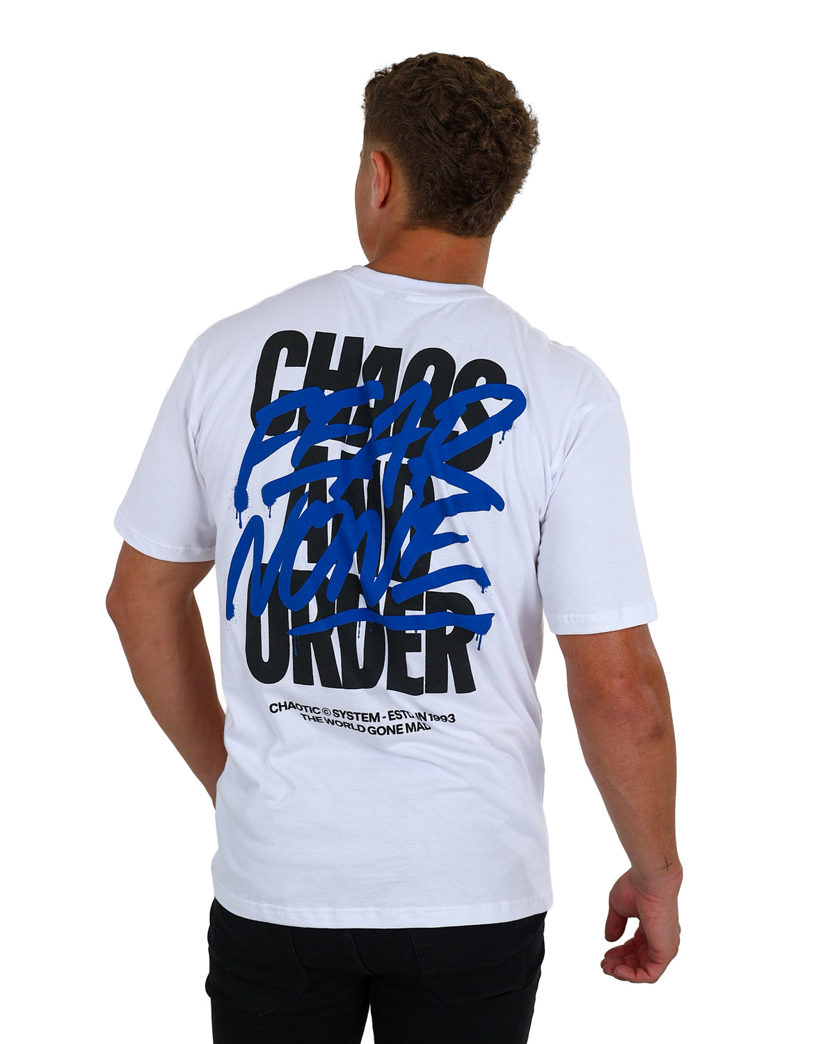 Short Sleeve White Chaos Graphic T-Shirt