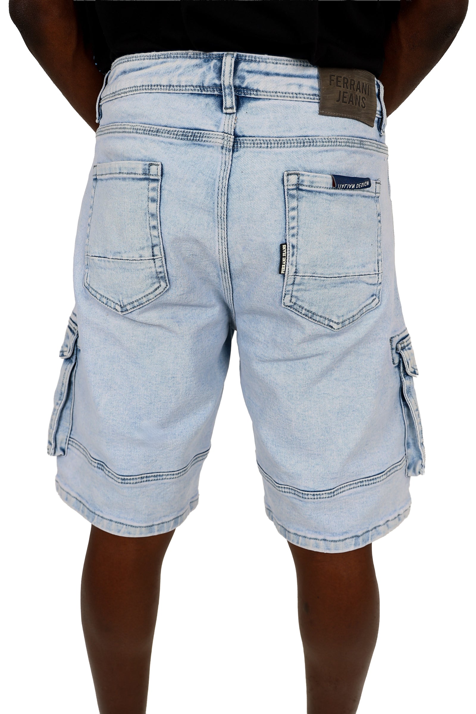 Ferrani Cargo Medium Indigo Denim Shorts (wc)