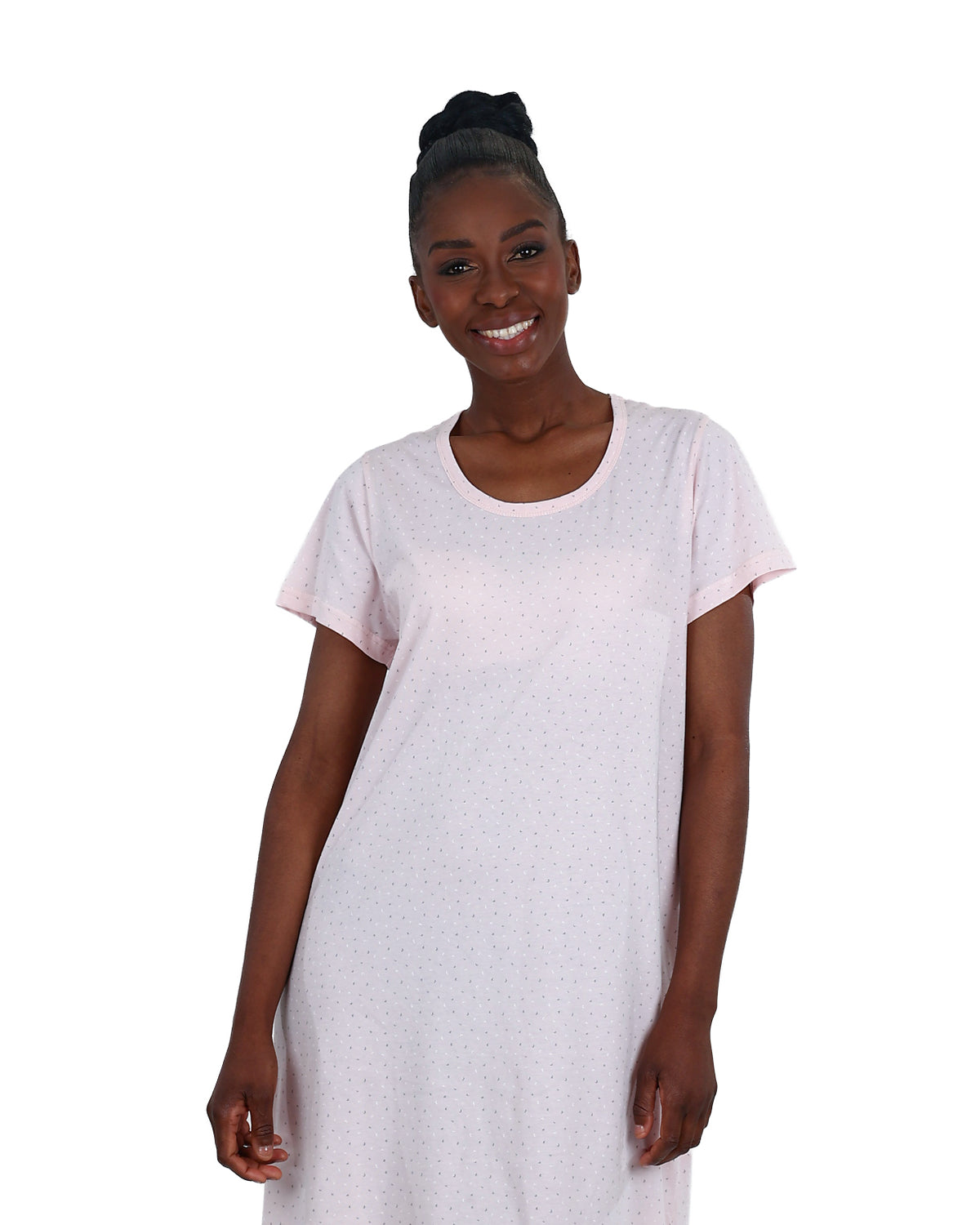 Short Sleeve White Value Ladies Cotton Sleepshirt