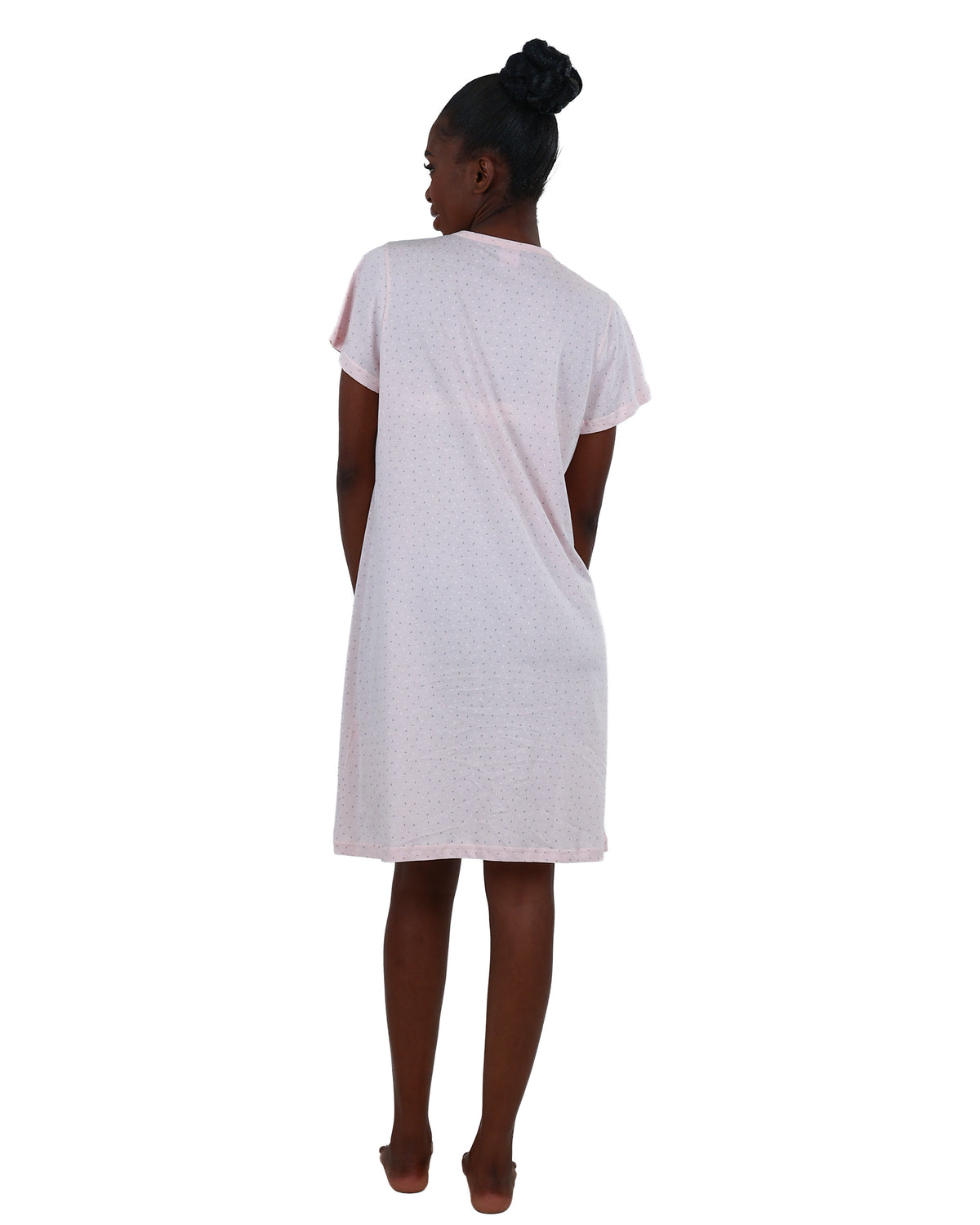 Short Sleeve White Value Ladies Cotton Sleepshirt