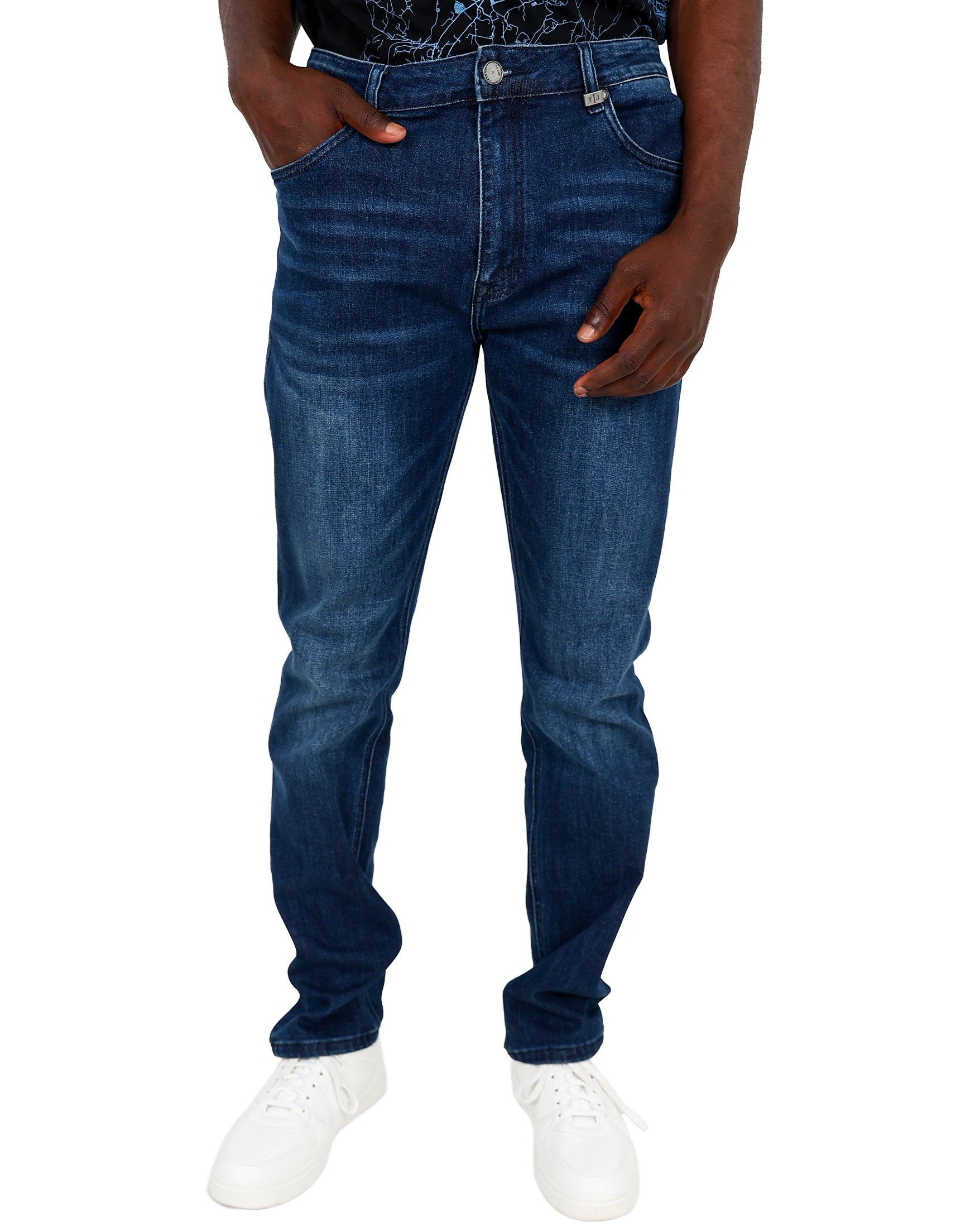 Ferrani 5 Pocket Slim Fit Stretch Dark Indigo Jeans