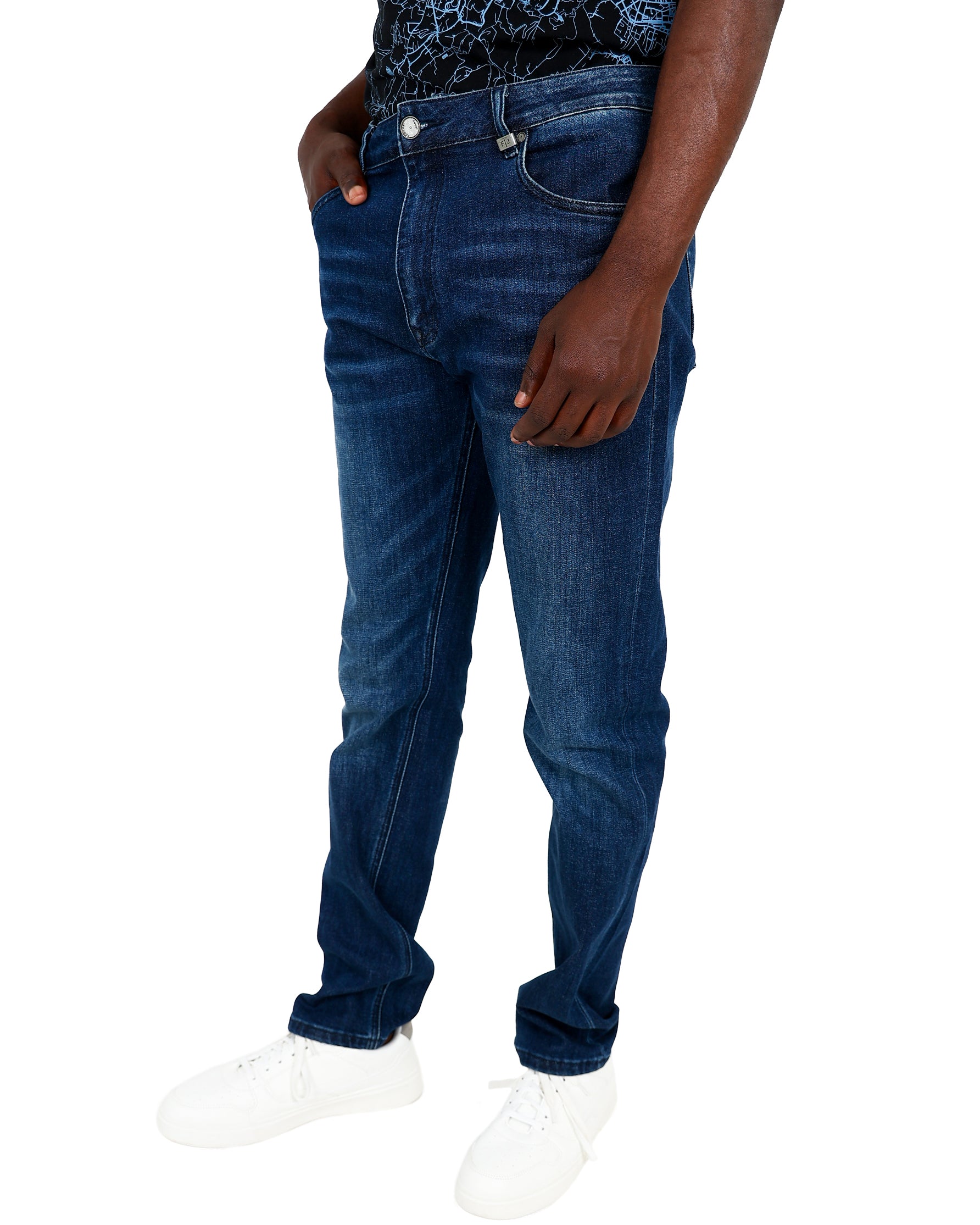 Ferrani 5 Pocket Slim Fit Stretch Dark Indigo Jeans