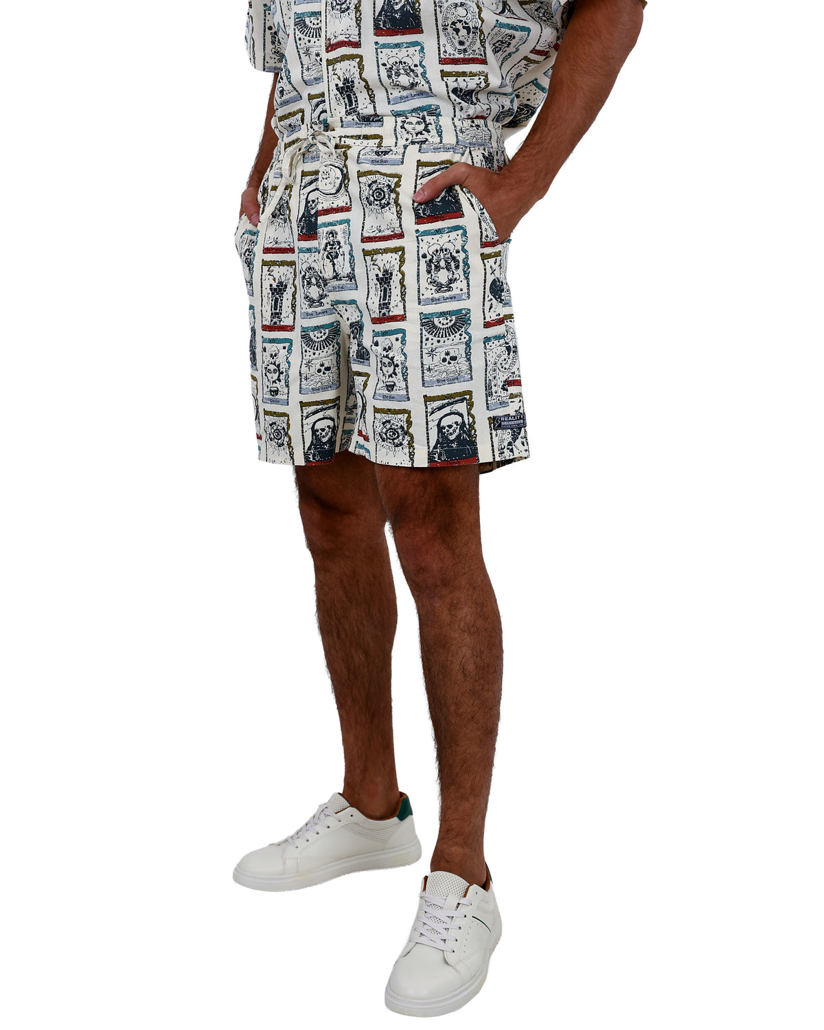 Tarot Card Graphic Print Shorts
