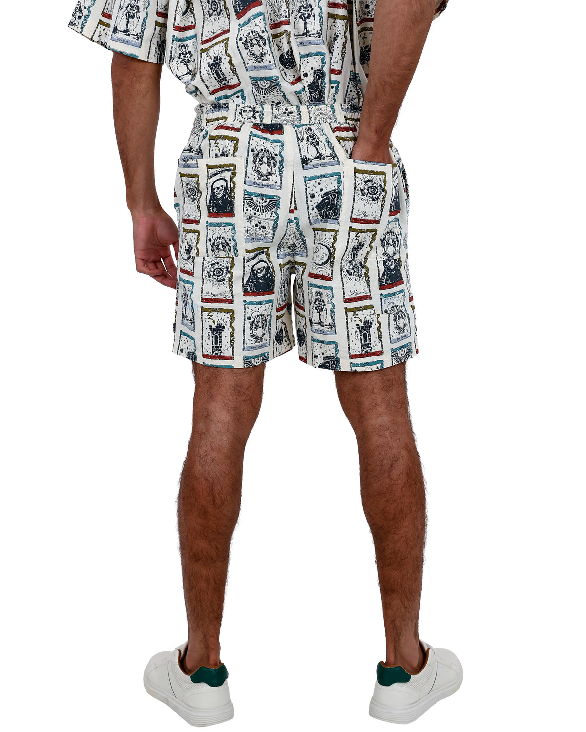 Tarot Card Graphic Print Shorts