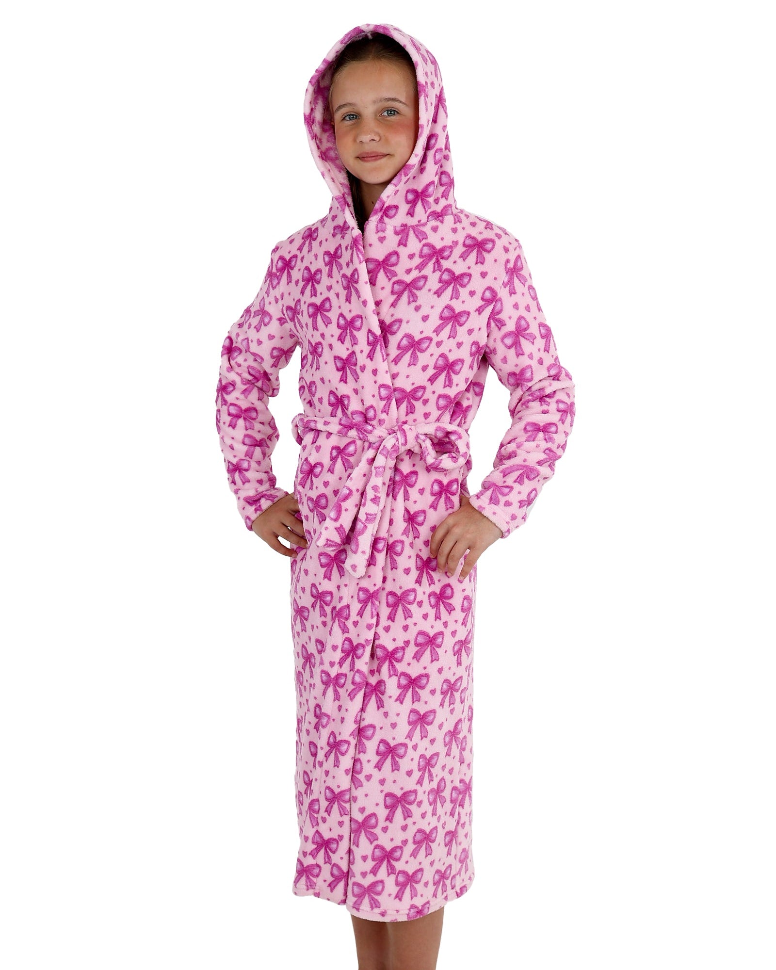 Bow Print Hooded Gown
