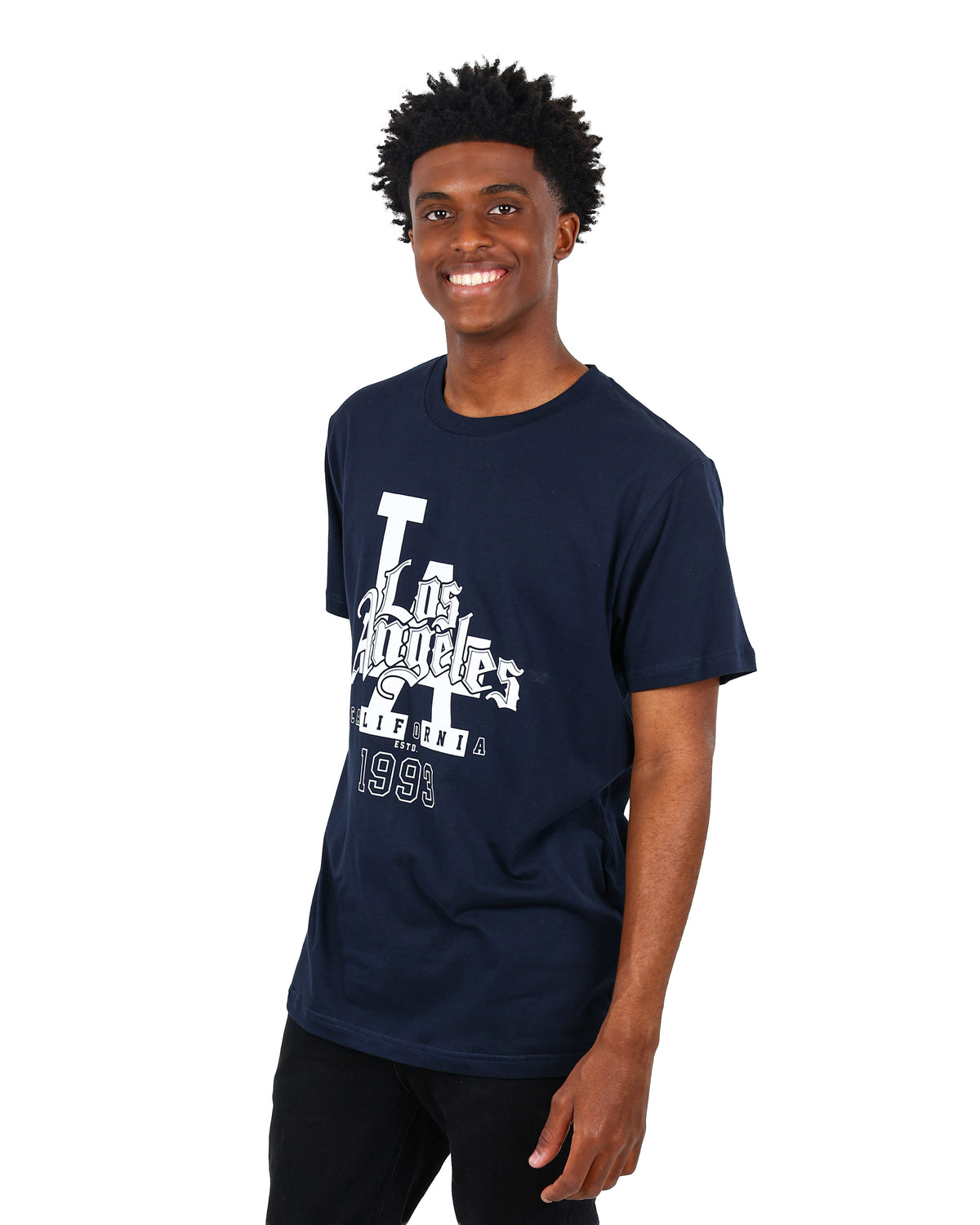 Short Sleeve Navy LA Graphic T-Shirt