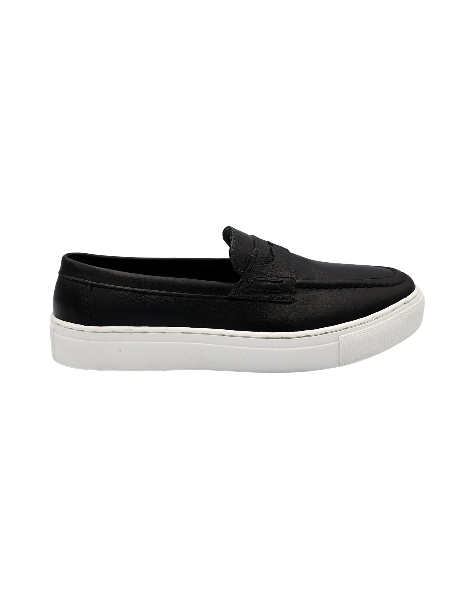 Black Leather Slip-On Loafers