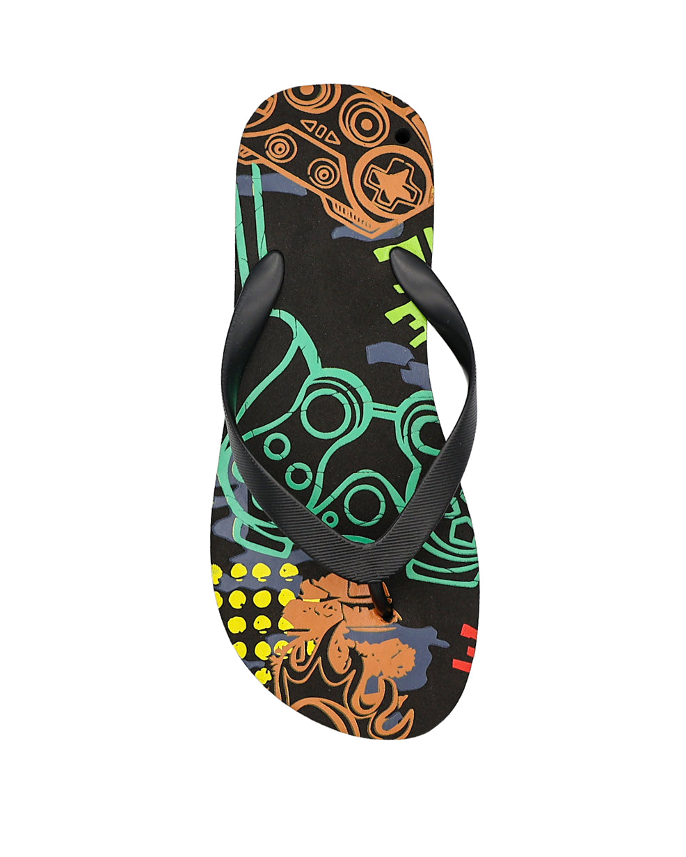 Boys Black Game Time EVA Flip Flops