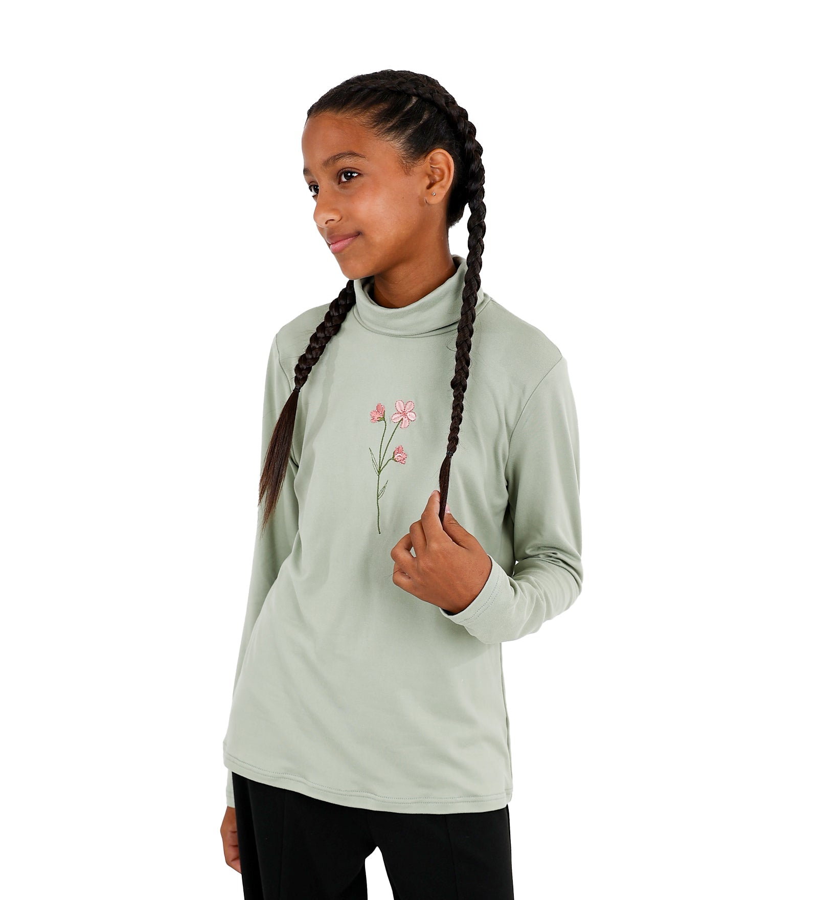 2 Pack Floral/Sage Polo Necks