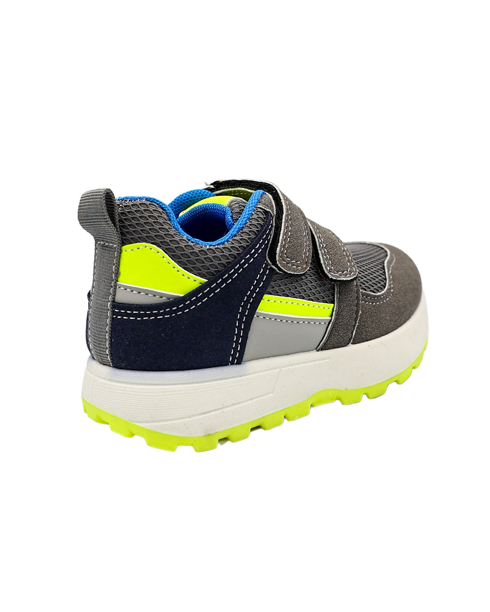 Boys Grey & Lumo Velcro Trainers