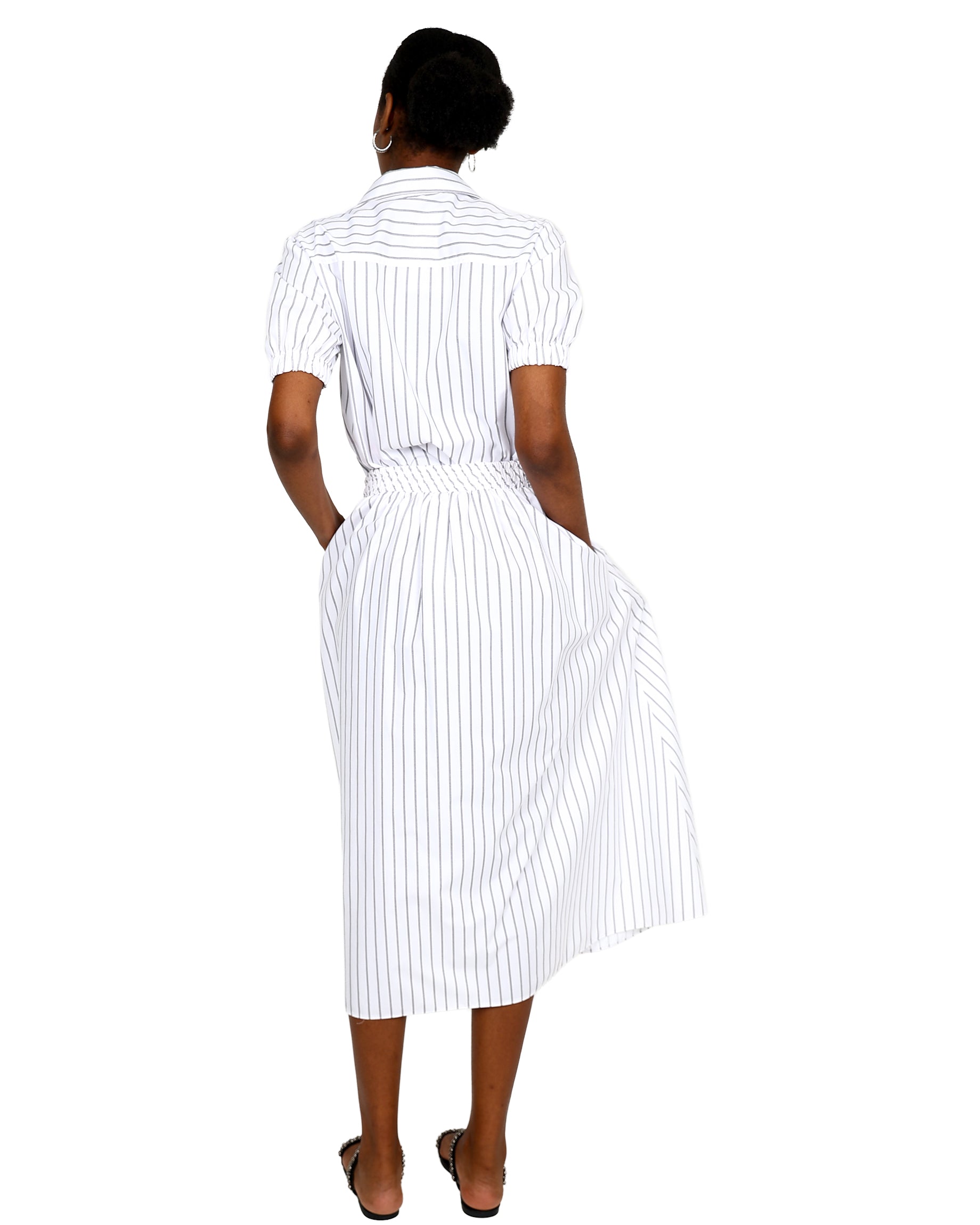 Striped Flared Maxi Skirt