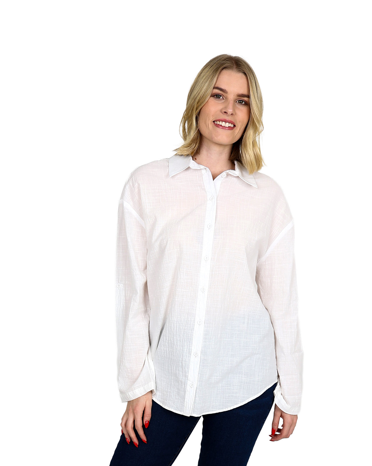 White Long Sleeve Voile Shirt