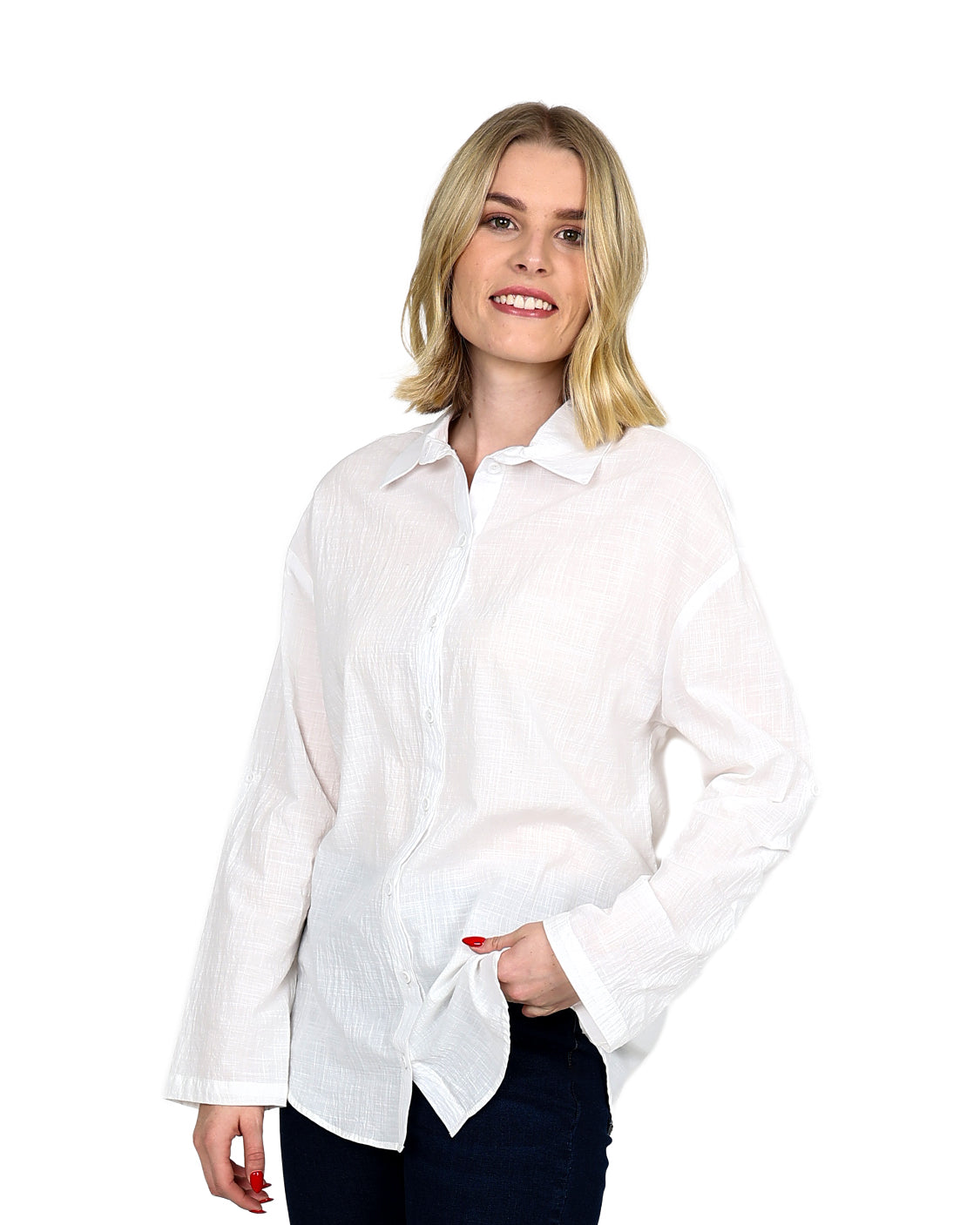 White Long Sleeve Voile Shirt