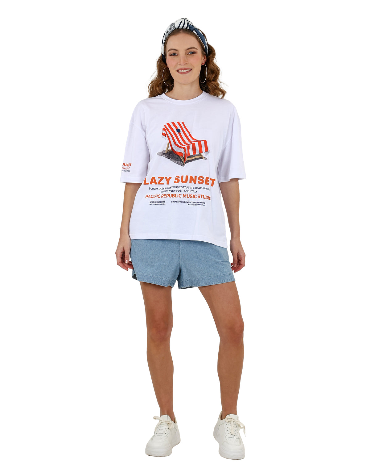 Short Sleeve white Deckchair Graphic T-Shirts