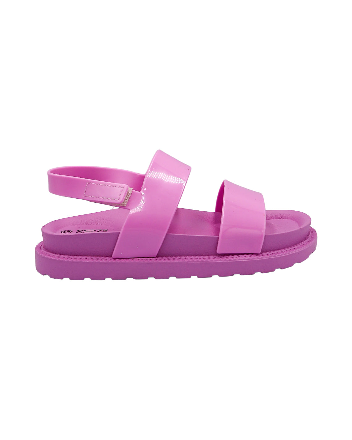 Girls Mink Velcro Double Band Jelly Chunky Slides