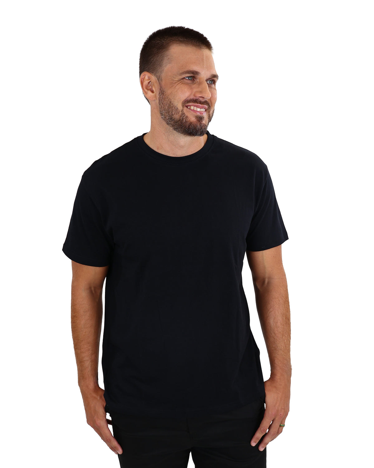 Short Sleeve Black Cotton T-Shirt