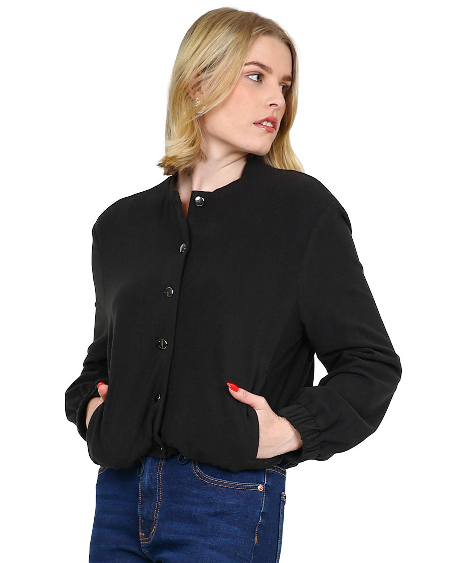 Cropped Button Through Jacket