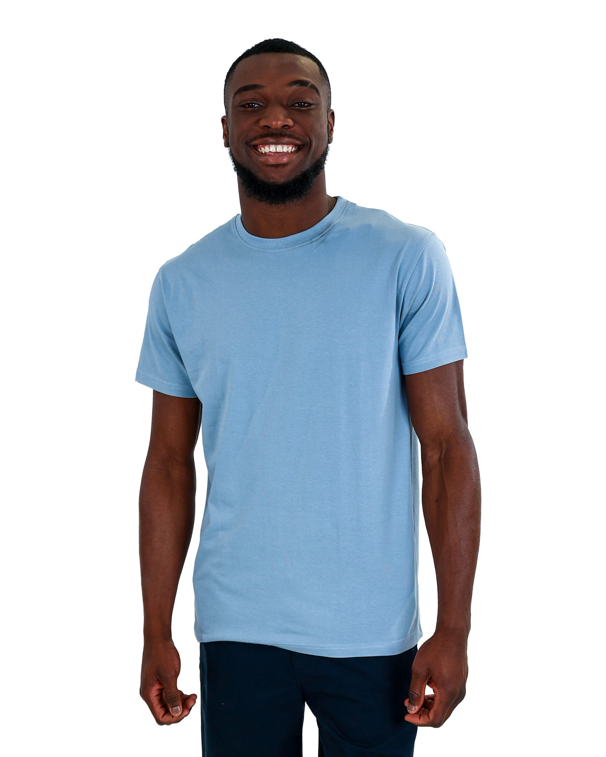 Short Sleeve Dusty Blue Cotton T-Shirt