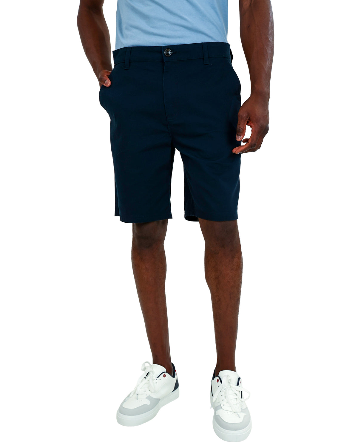 Navy Cotton Chino Shorts