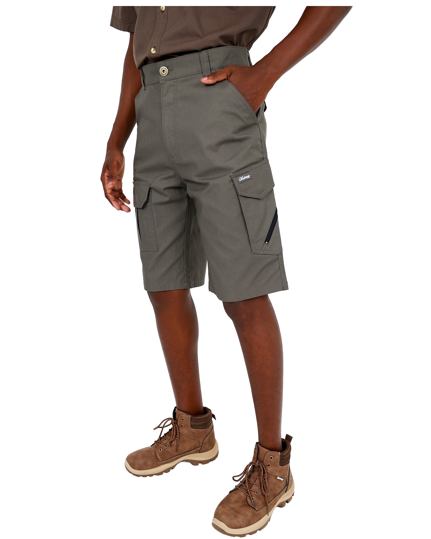 Okavango Grey Slight Stretch Cargo Shorts