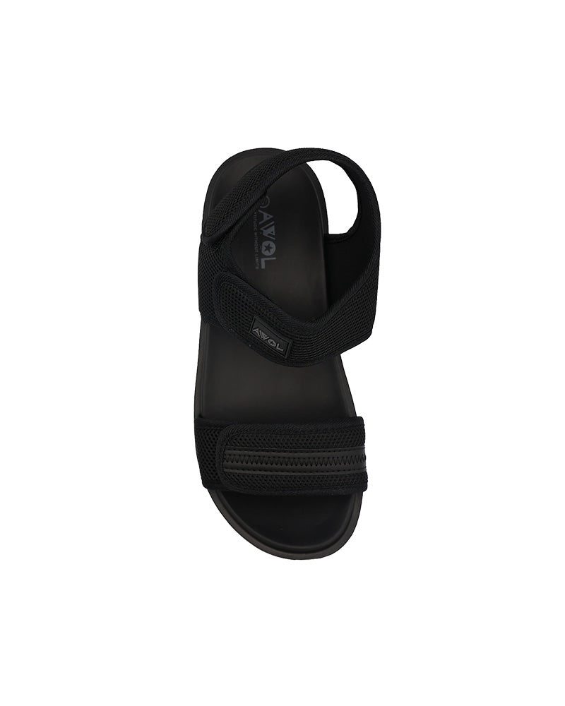 AWOL Black Comfort Velcro Sandals