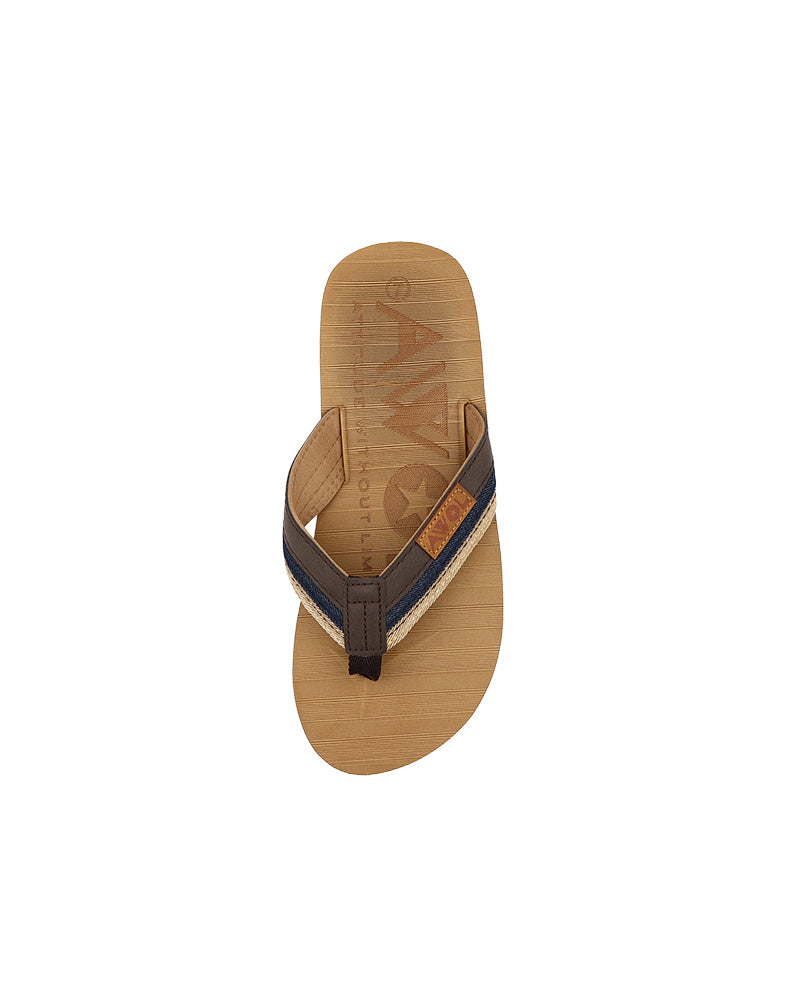 Tan Two-Tone Thong Sandal