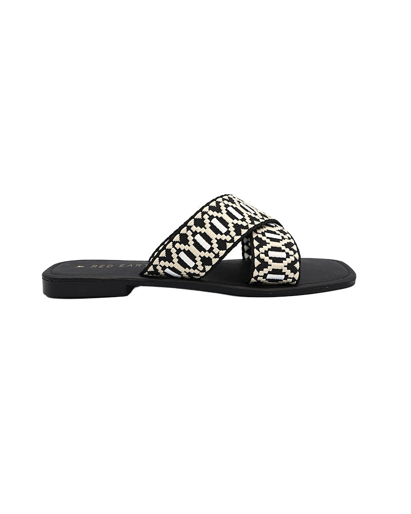 Black Tape Detail Crossover Mule