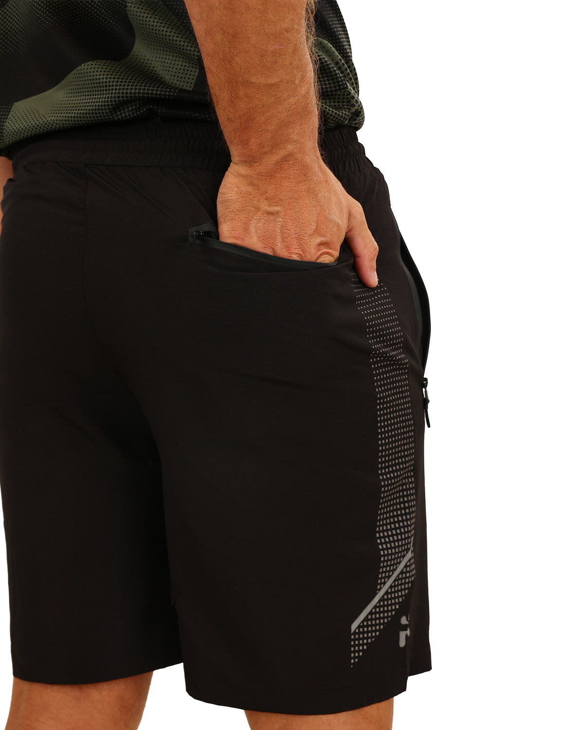 Black Reflective Active Shorts