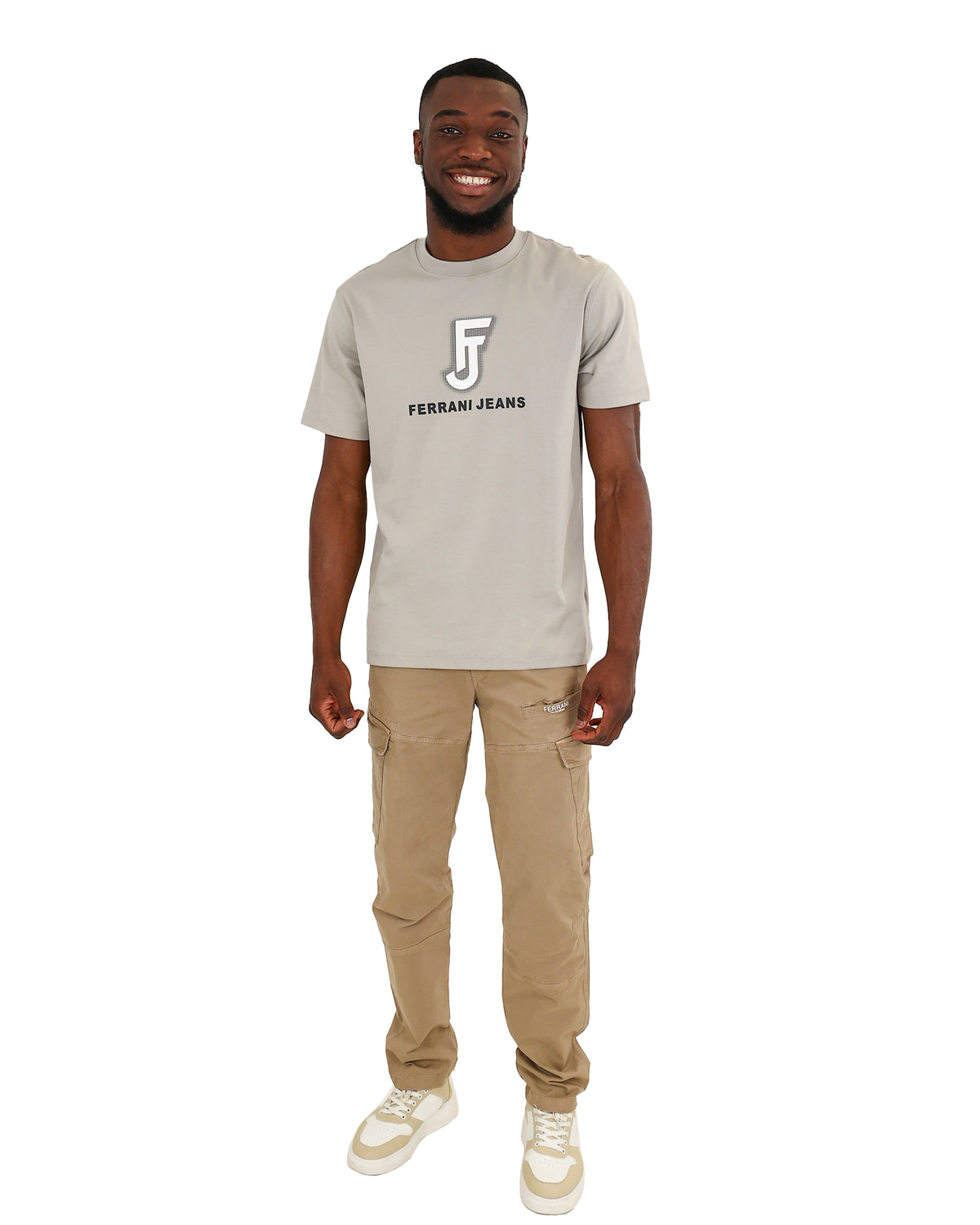 Ferrani Short Sleeve Grey Logo Graphic T-Shirt