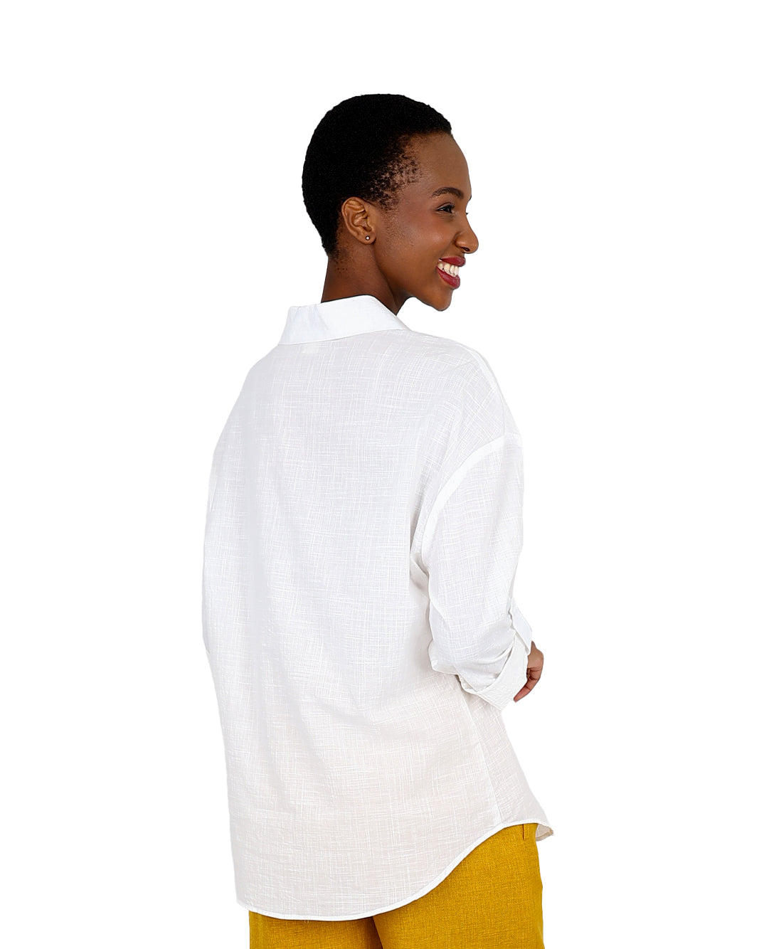 White Long Sleeve Voile Shirt