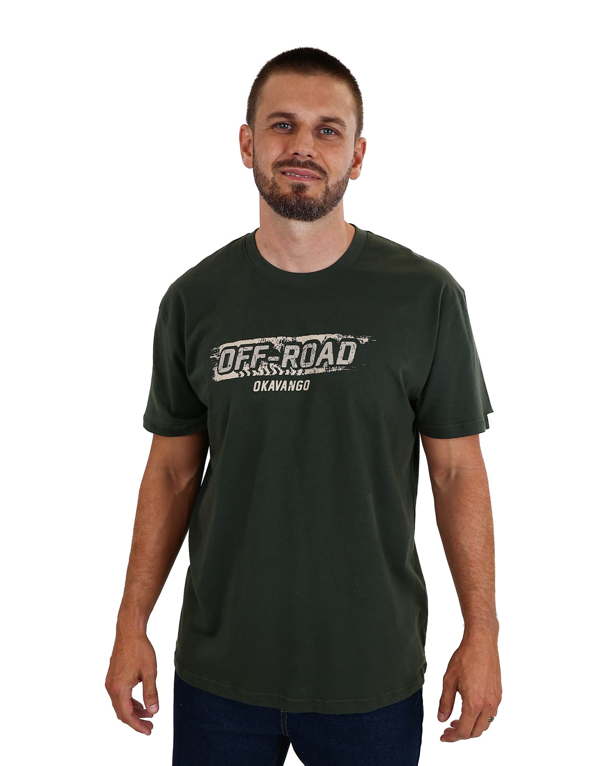 Okavango Olive "OFF ROAD" Graphic Cotton T-Shirt