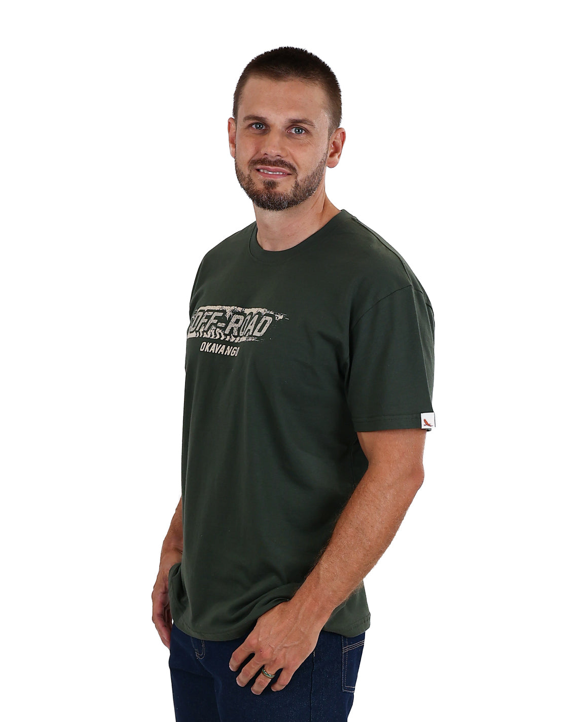 Okavango Olive "OFF ROAD" Graphic Cotton T-Shirt