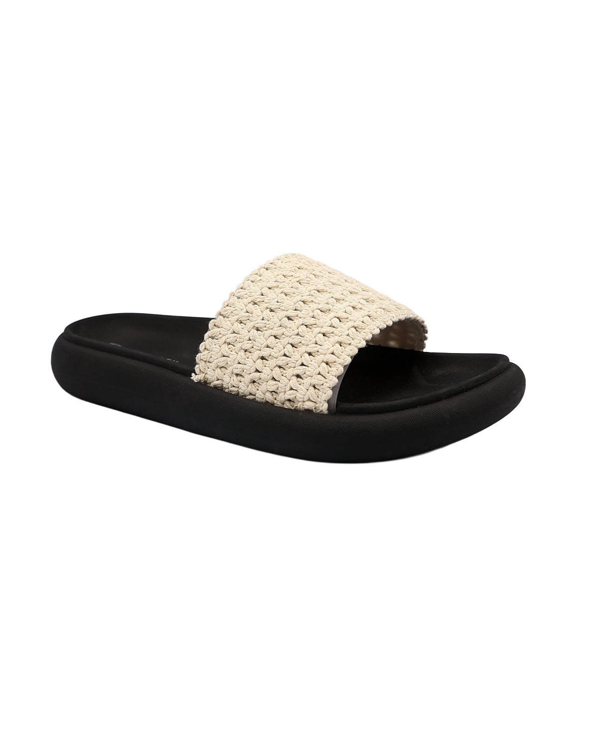 Natural Weave Detail Chunky Mule