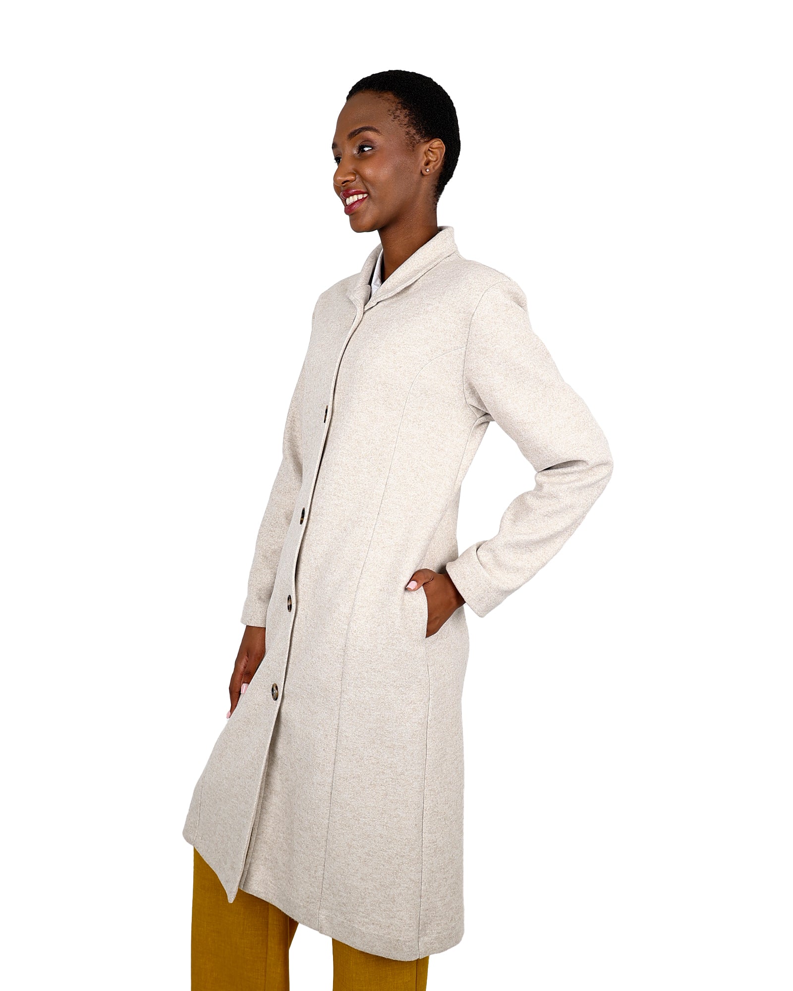 Stone Melton Coat