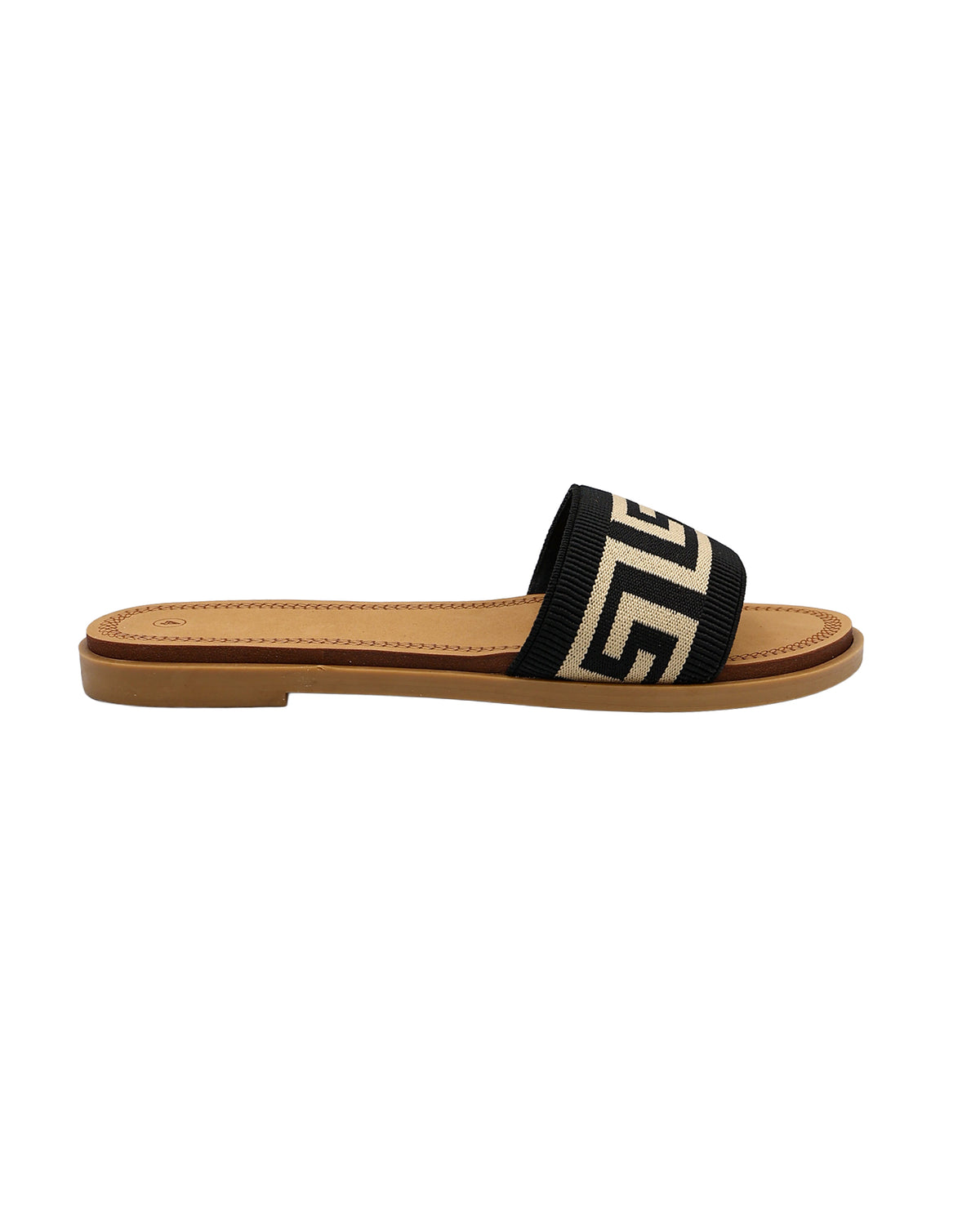 Black Geometric Detail Mules