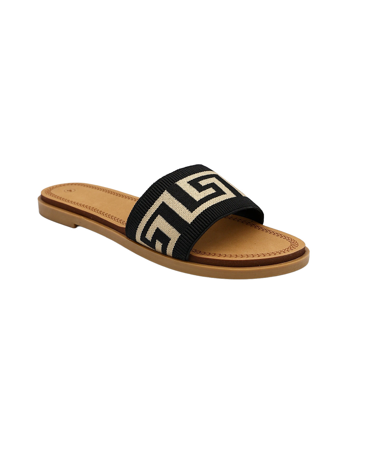 Black Geometric Detail Mules