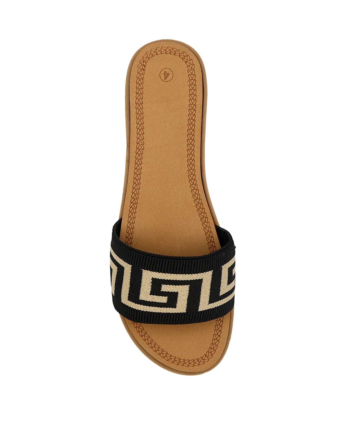 Black Geometric Detail Mules
