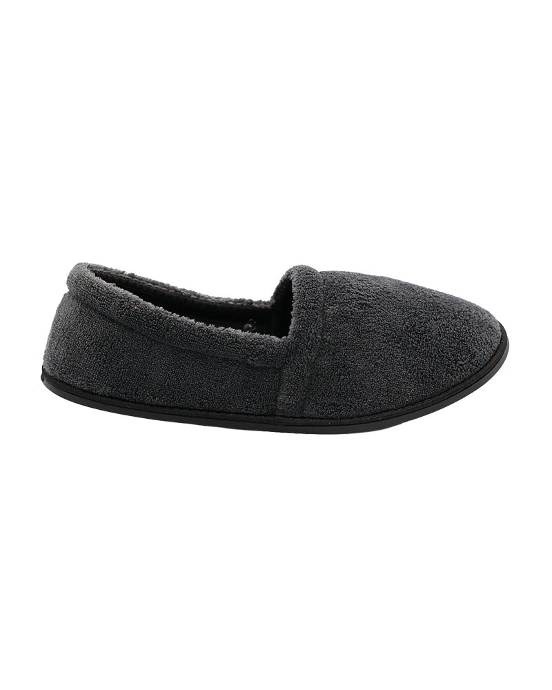 Grey High Pile Velour Slippers