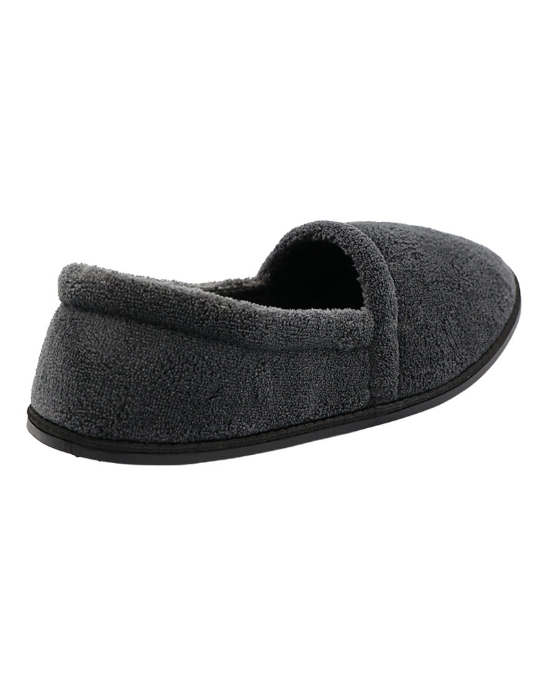 Grey High Pile Velour Slippers