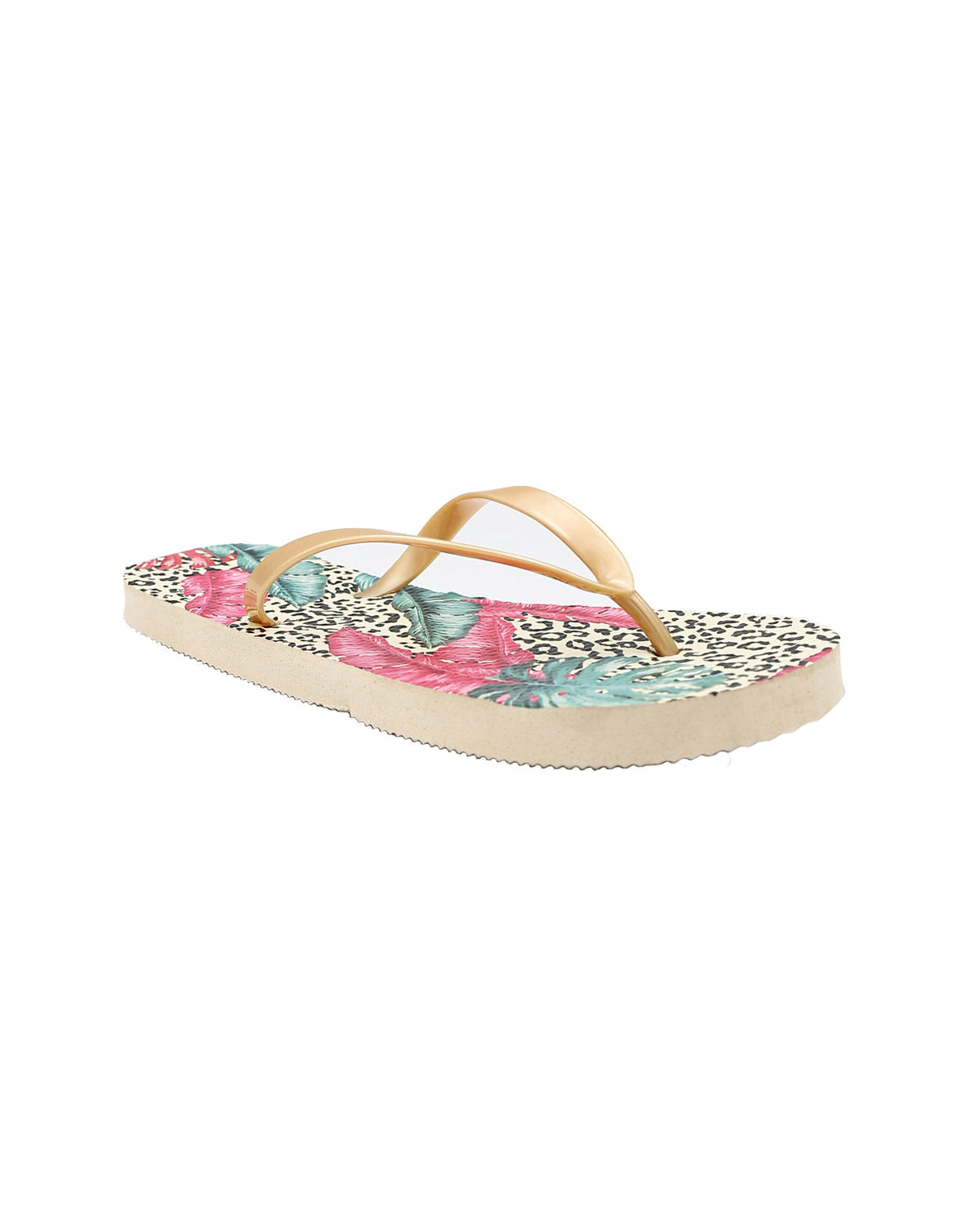 Multi Colour Tropical Print Flip Flops